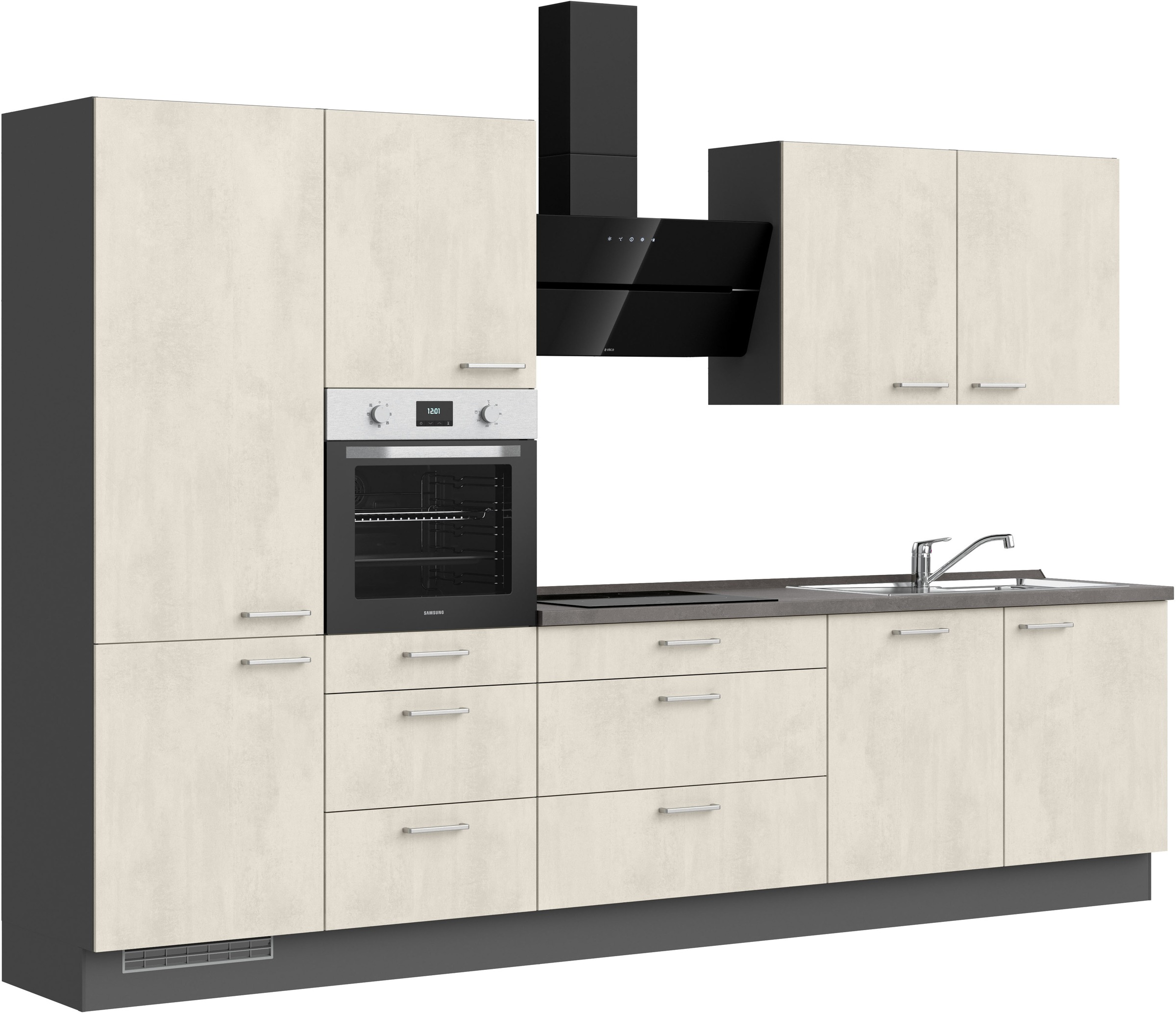 nobilia® Küchenzeile »"Riva II"«, vormontiert, Ausrichtung wählbar, Breite 330 cm, wahlw. mit E-Geräten