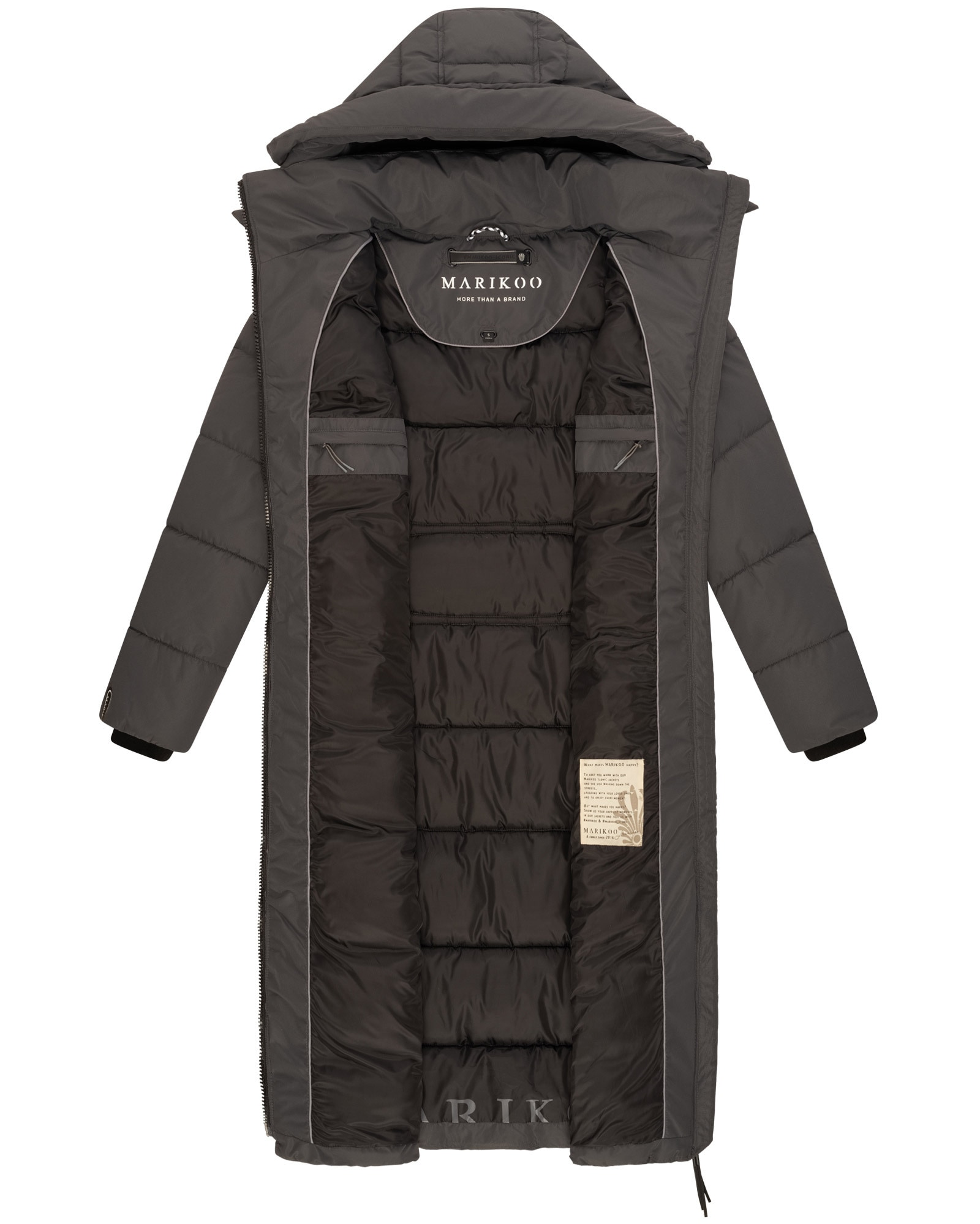 Marikoo Winterjacke »Nadeshikoo XIV«, extra langer Winter Mantel gesteppt