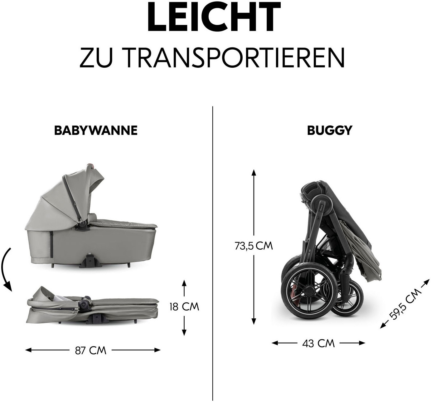 Hauck Kombi-Kinderwagen »Comfort N Care Air«, 22 kg, Belastbarkeit bis 22 kg