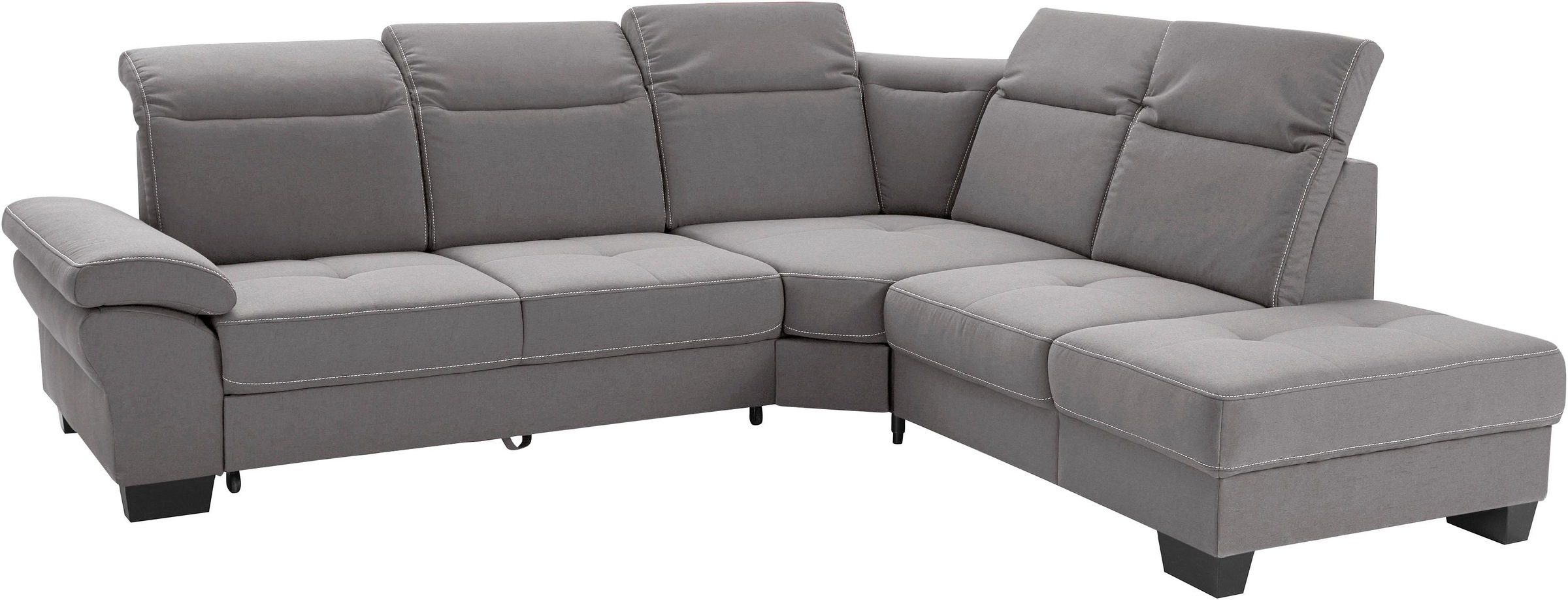 Places of Style Ecksofa »Cornwall L-Form«, incl. Sitztiefenverstellung, mit Bettfunktion und Kopfteilverstellung
