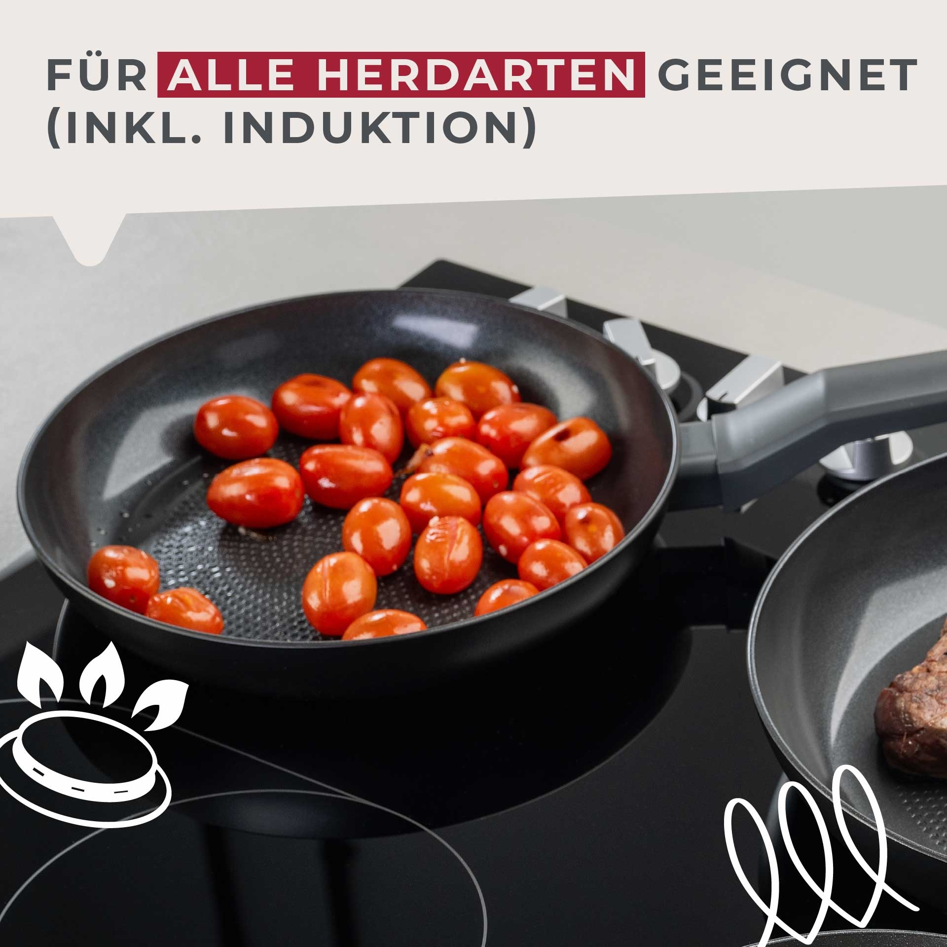 FACKELMANN Bratpfanne »Statement«, Aluminium, (Set, 3 tlg.), 3er Pfannenset Statement – Bratpfannen, Kochpfannen, Aluminium-Pfannen