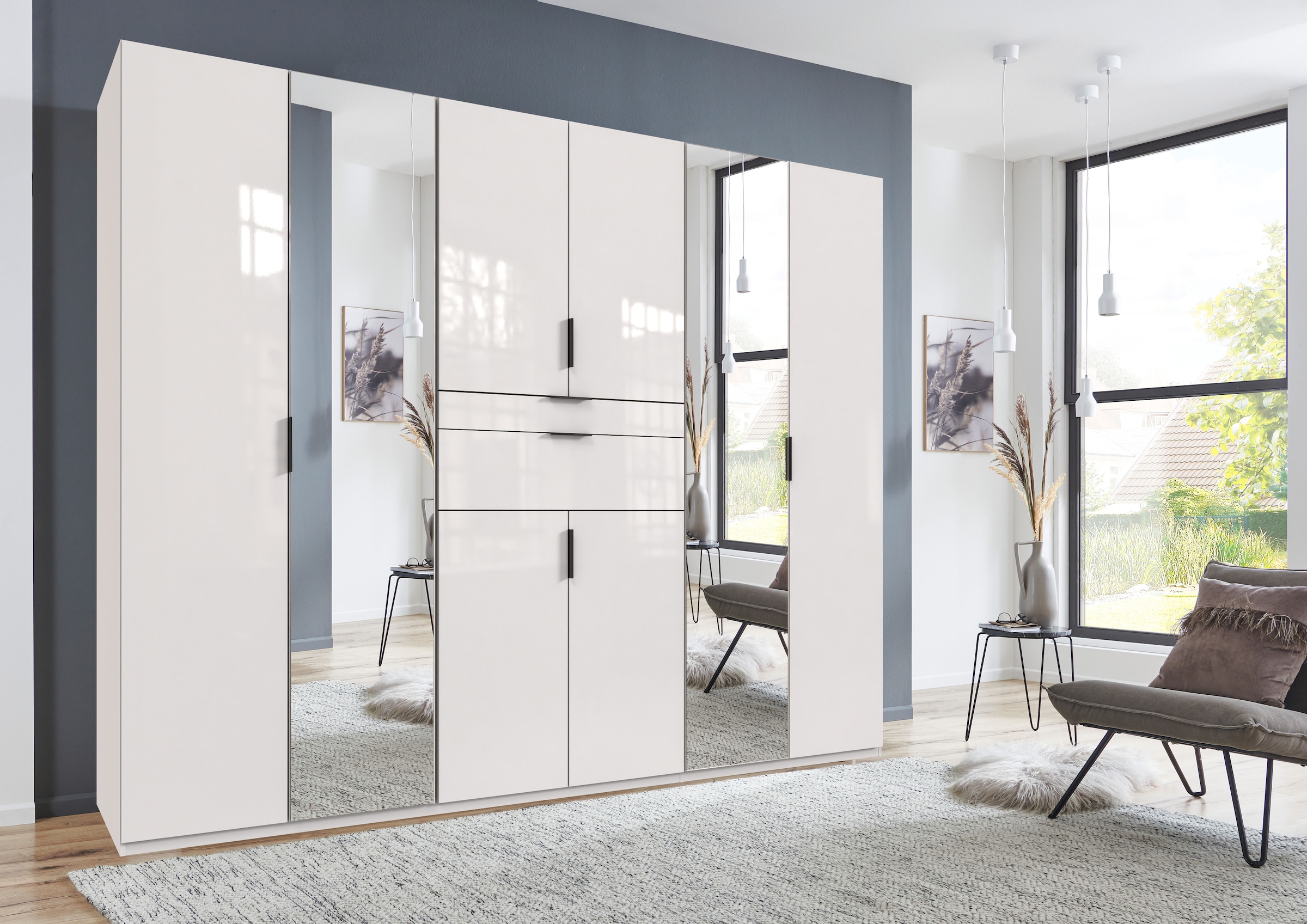 Wimex Drehtürenschrank »Moldau Kleiderschrank mit Spiegel Schlafzimmerschrank Bestseller«, Wähle deine Innenausstattung fertig konfiguriert im Schrank