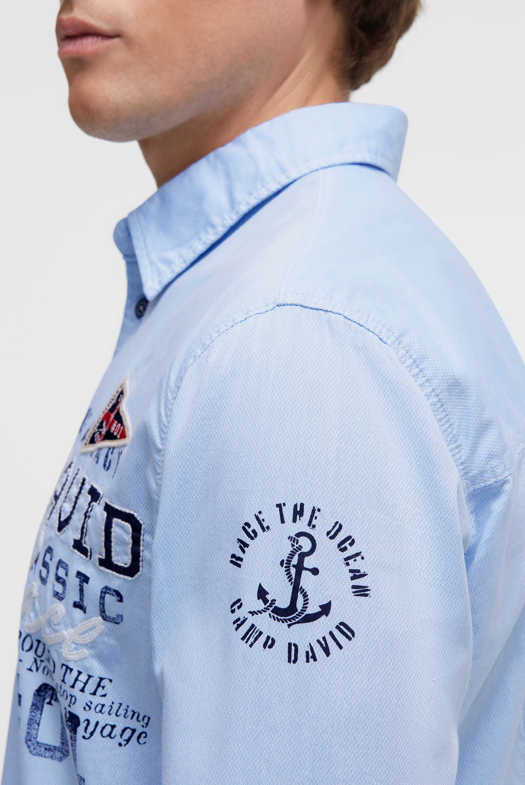 CAMP DAVID Langarmhemd mit Kentkragen