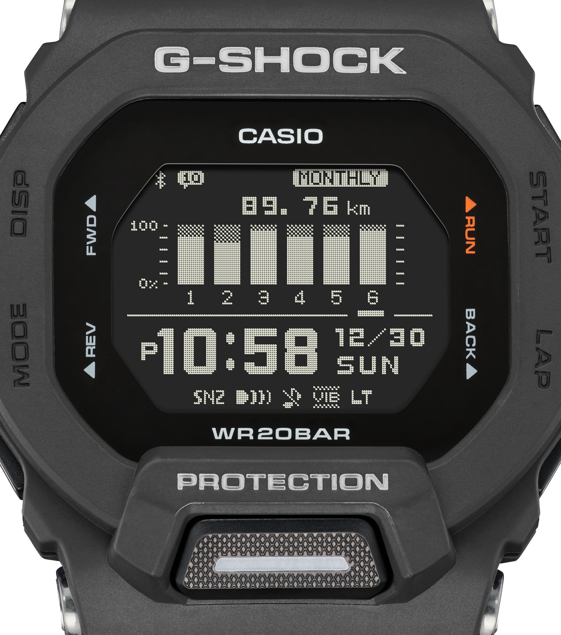CASIO G-SHOCK Smartwatch »GBD-200-1ER«, (Armbanduhr, Herrenuhr, Bluetooth, Schrittzähler, Stoppfunktion)