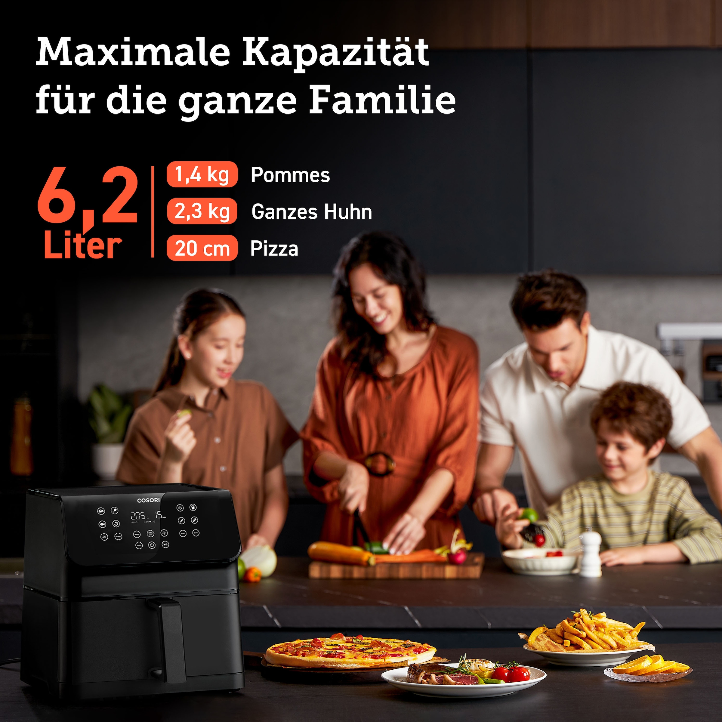 Cosori Heißluftfritteuse »CAF-P651-KEUR« 1700 W