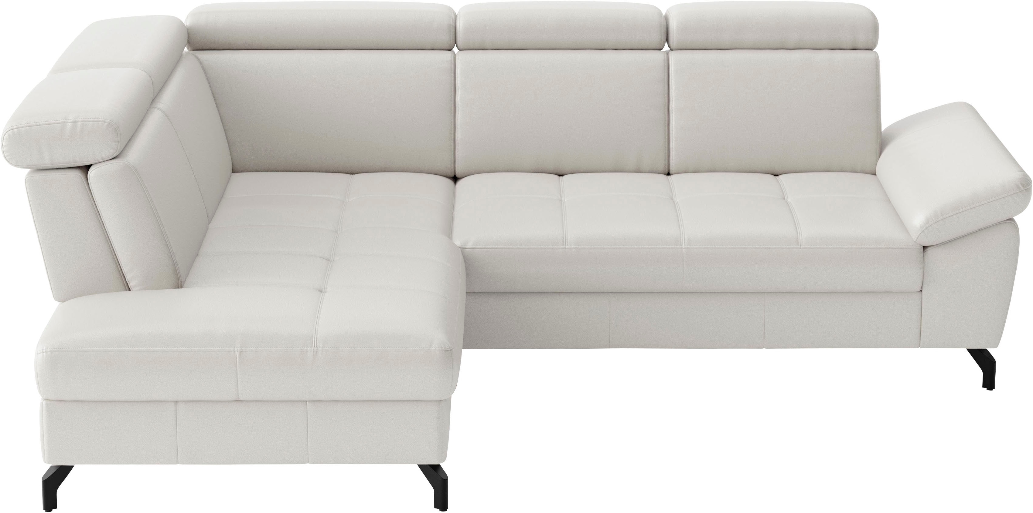 sit&more Ecksofa "Vanity L-Form, B: 254 cm, Leder" Inkl.Sitz-,Kopf-und Armteilverstellung