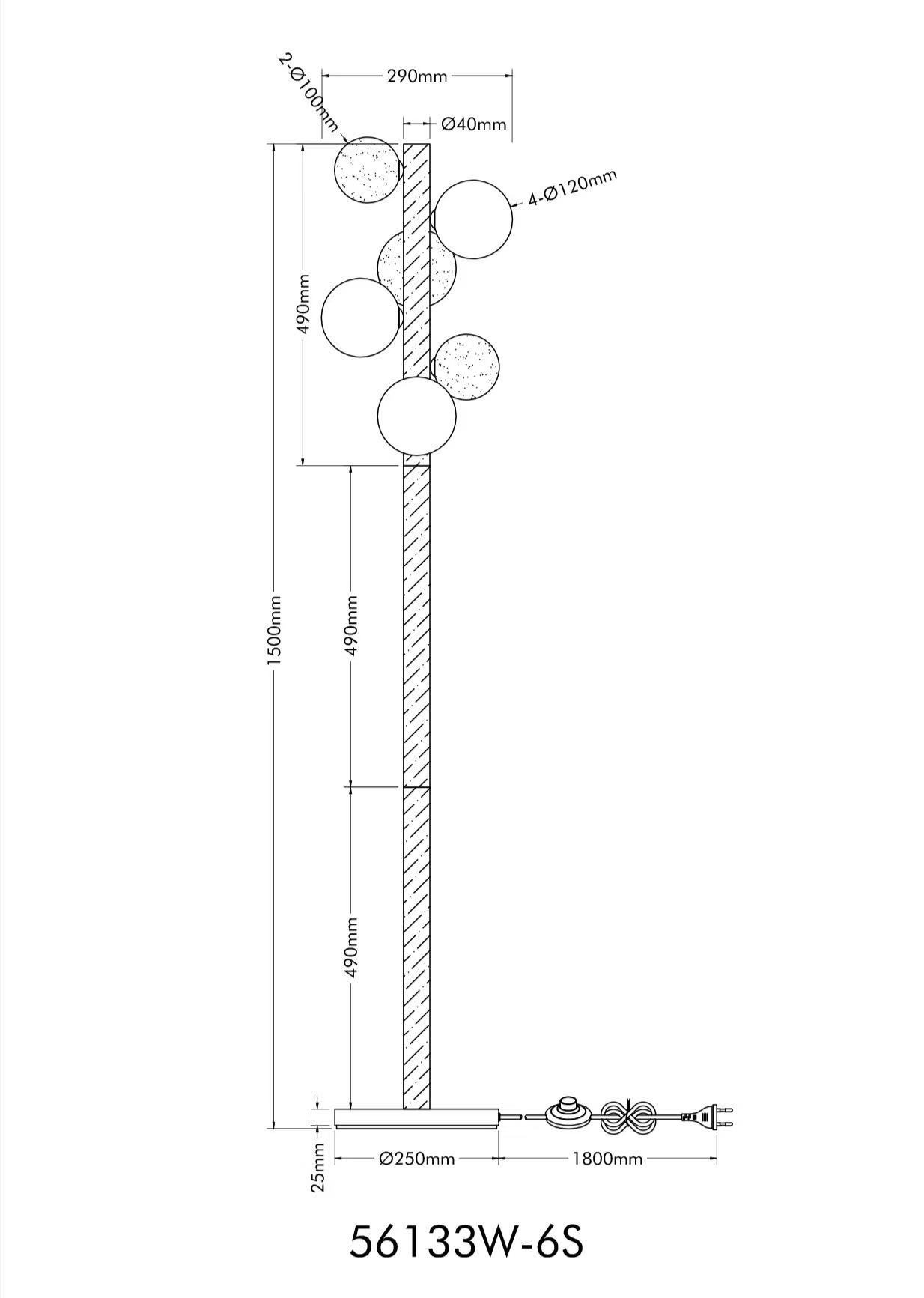 GLOBO LIGHTING Stehlampe »RIHA« G9 1 Stk.