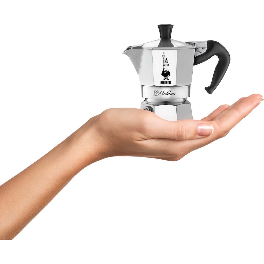 BIALETTI Espressokocher »Moka Express La Mokina«, 0,04 l Kaffeekanne, für den Espressoschluck zwischendurch, Aluminium