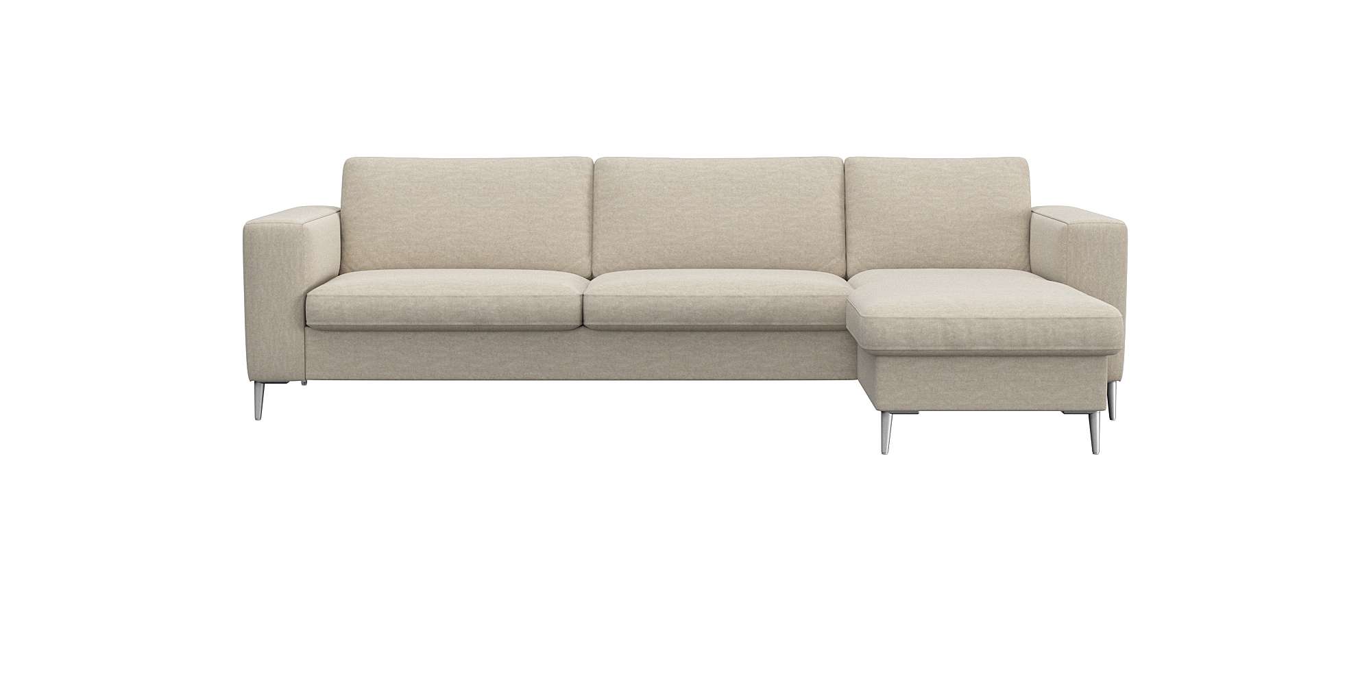FLEXLUX Ecksofa "Fiore, super Sitzkomfort durch Kaltschaum im Sitz, L-Form" breite Armlehnen, Füße Alu