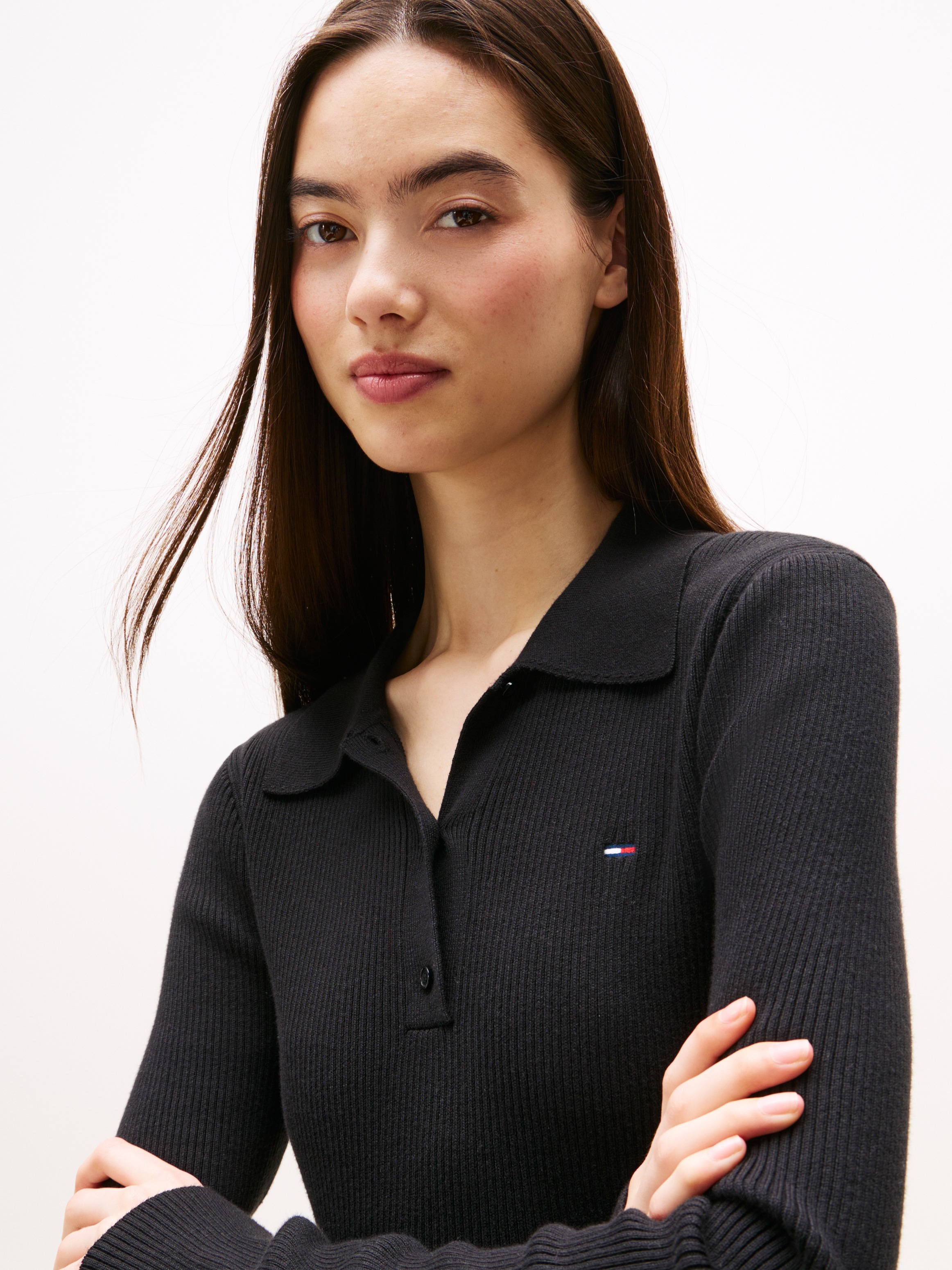 Tommy Jeans Polokragenpullover "TJW ESSENTIAL POLO LS SWEATER" günstig online kaufen
