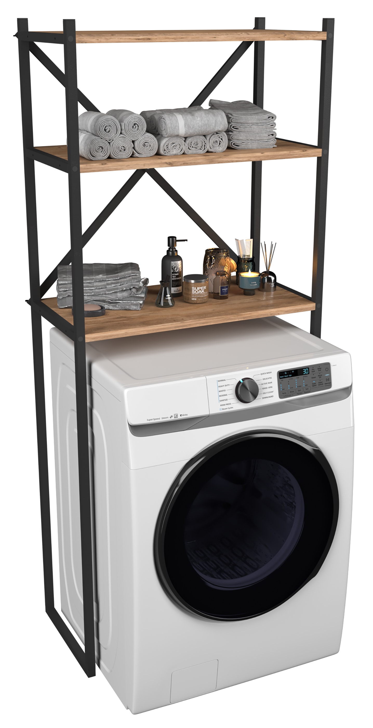 Vcm Braun Badezimmerregal, Insasi (66 X 34 X 160 Cm) - Image 3
