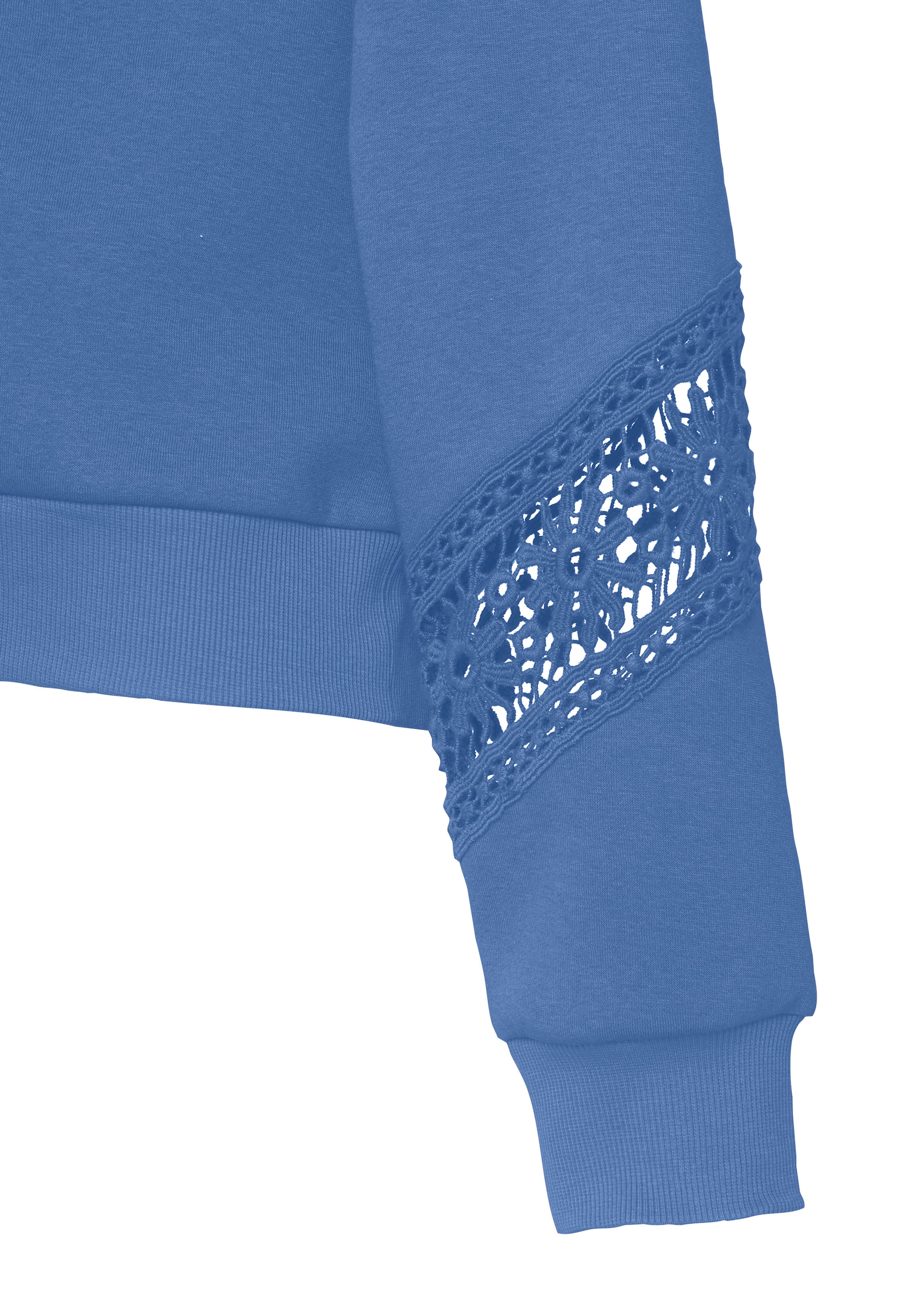 Vivance Sweatshirt, mit Spitzeneinsätzen an Schulter und Ärmel