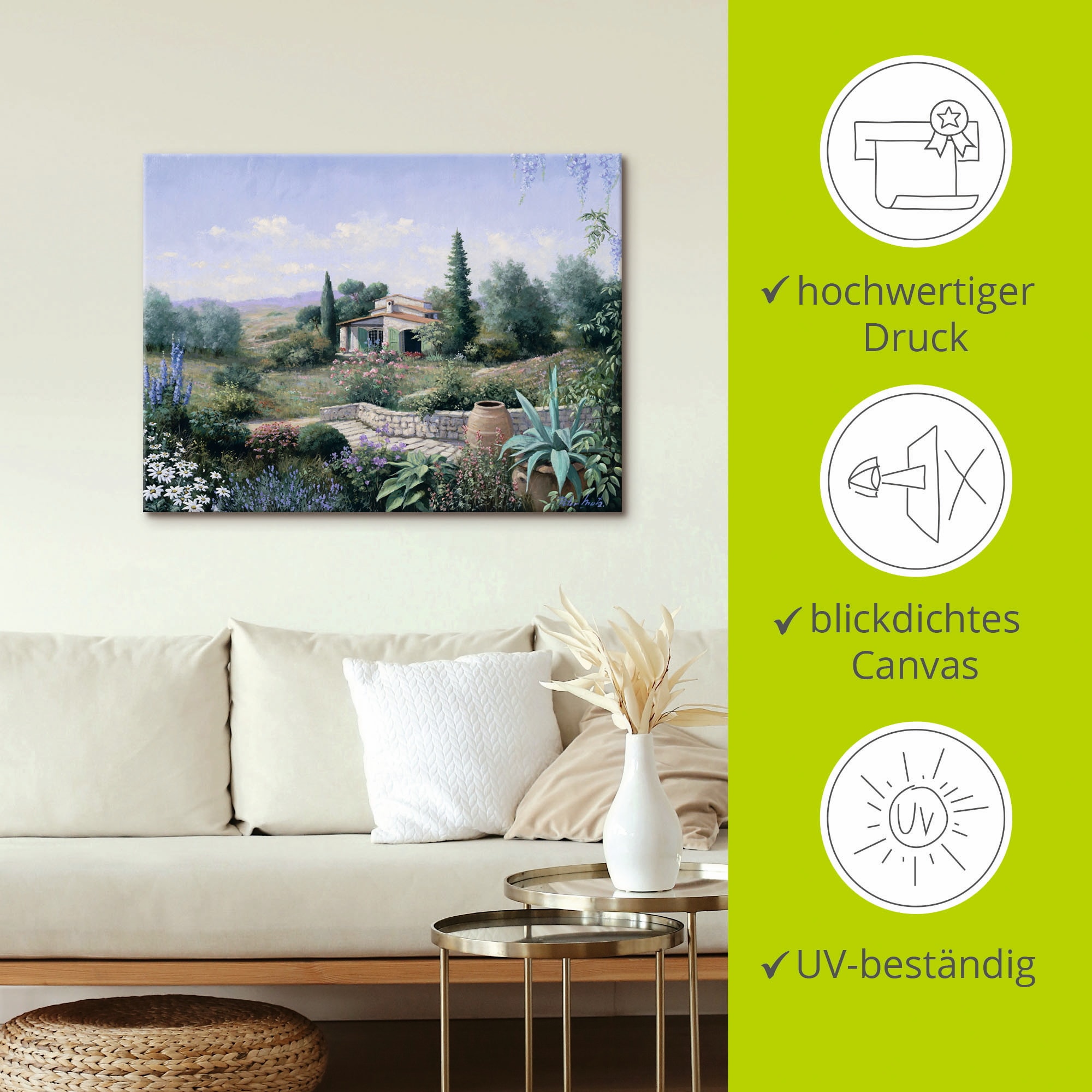 Artland Wandbild »Italienischer Sommer«, Vier Jahreszeiten, (1 St.), als Leinwandbild, Poster in verschied. Größen