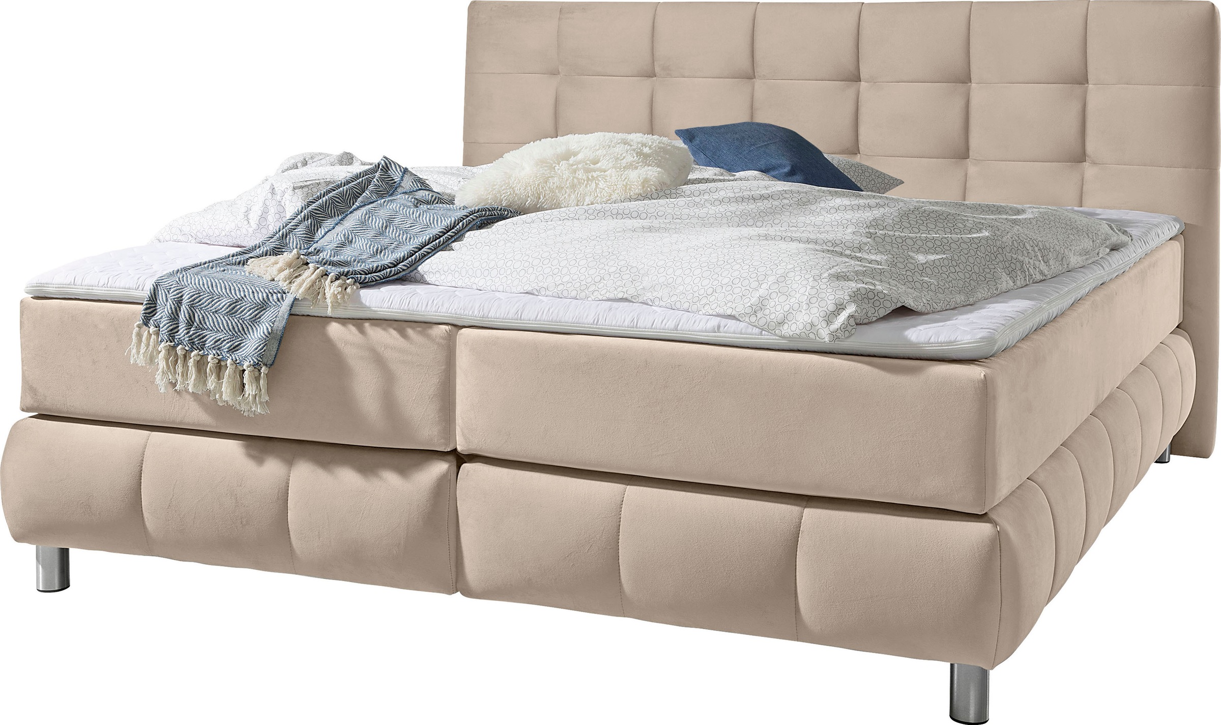 Home affaire Boxspringbett "Salo" incl. Topper, 6 Breiten, 2 Härtegrade, TF günstig online kaufen