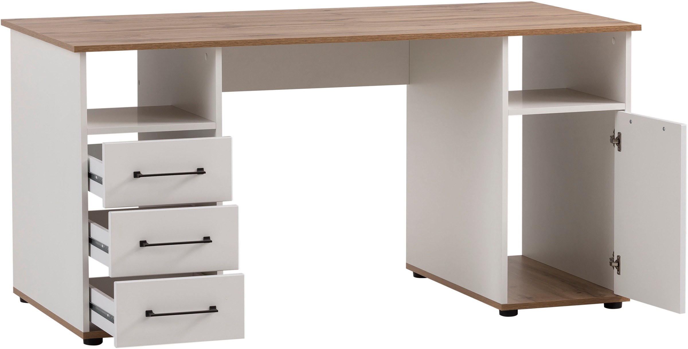 Thumbnail - Schildmeyer Schreibtisch "Jelda" in Landhausoptik, Holzdekor mit fühlbarer Struktur, Breite 150 cm