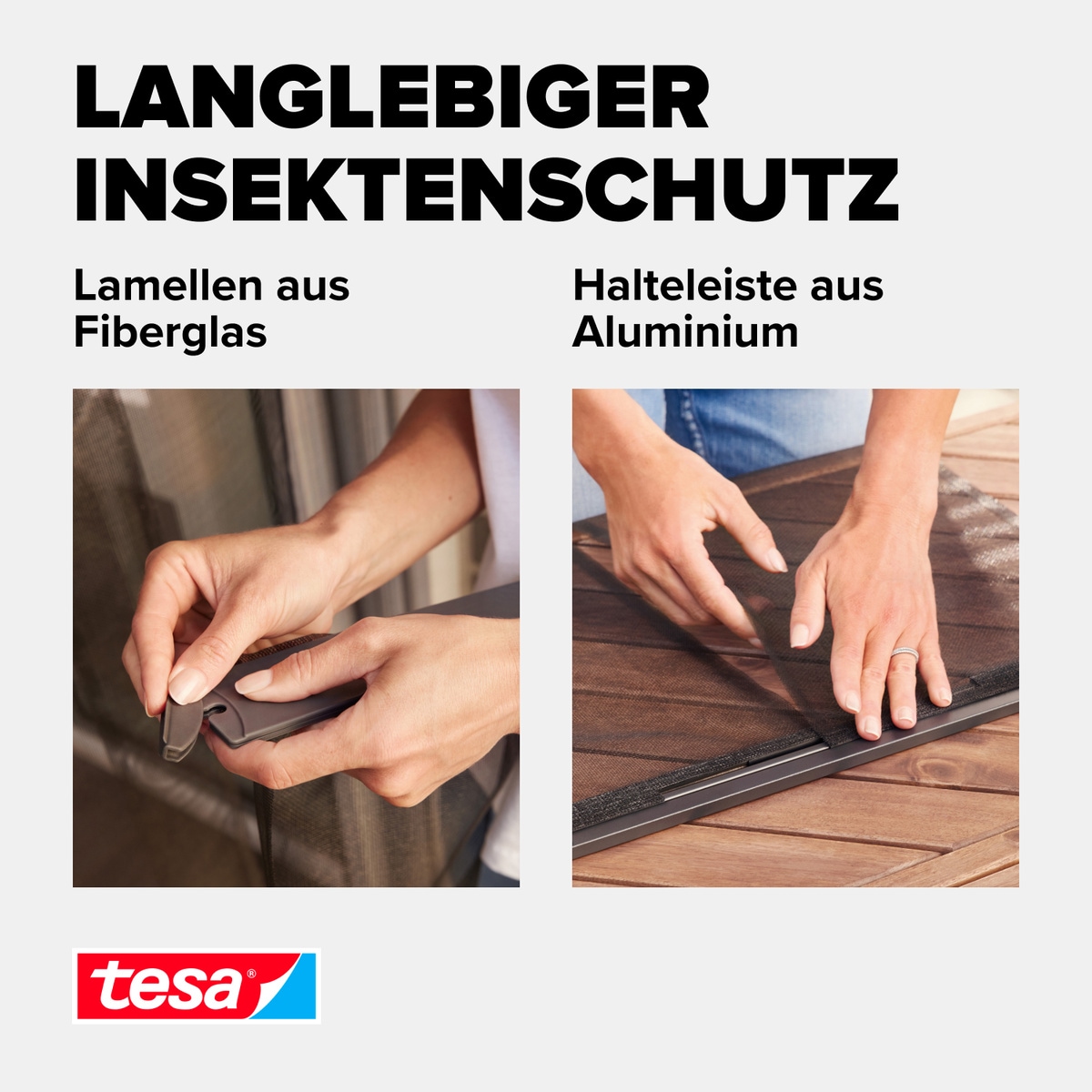 tesa Insektenschutz-Tür »Insect Stop ALU Lamellentür teleskopierbar - 0,60m - 0,95m max. 2,20m«, Insektenschutzvorhang mit Lamellen - für Balkon- und Terrassentüren