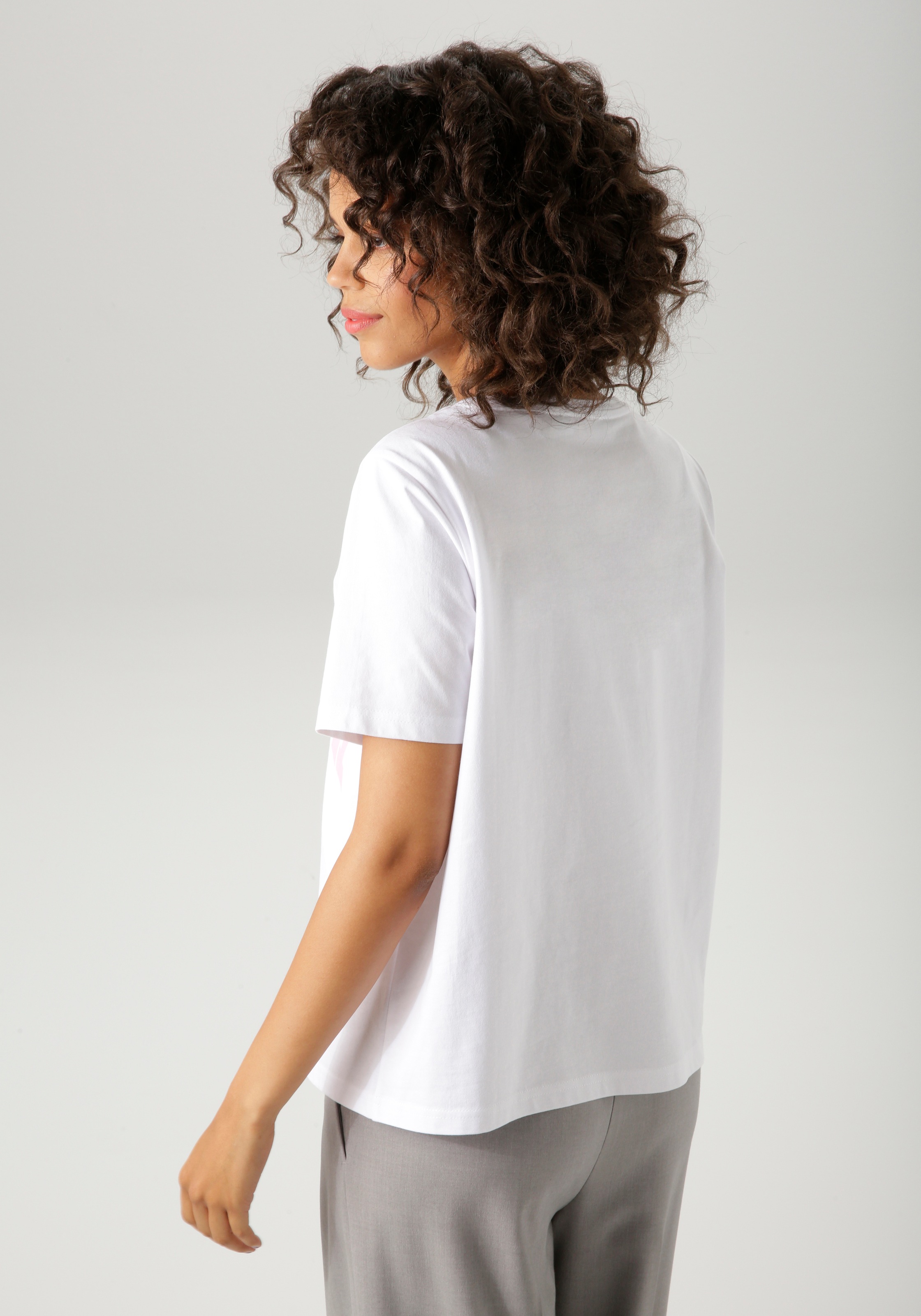 Aniston CASUAL T-Shirt, mit Krebs und Schriftzügen bedruckt - NEUE KOLLEKTI günstig online kaufen