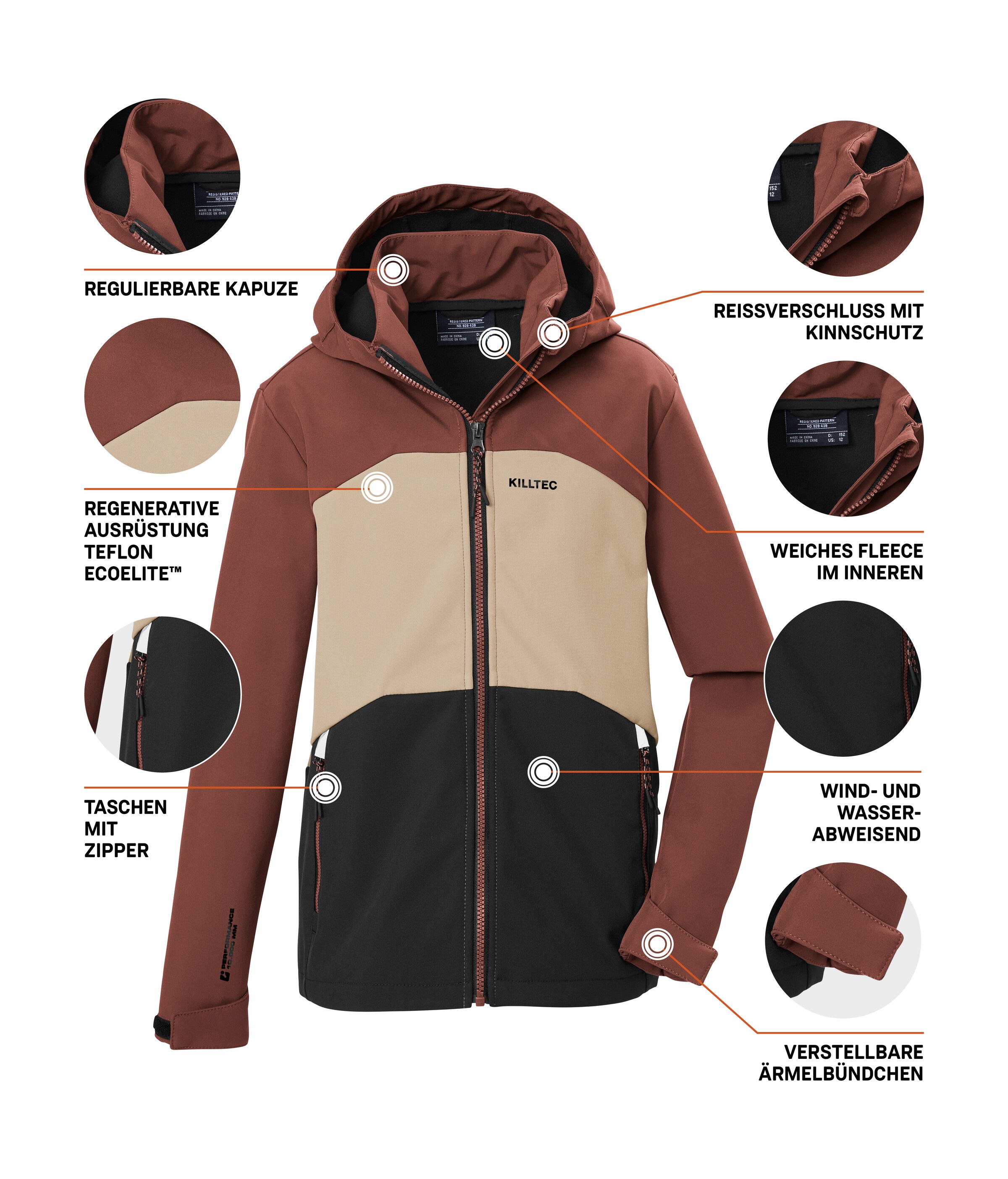 Killtec Softshelljacke »KOW 177 BYS SFTSHLL JCKT« Wind- und wasserabweisende Kinder-Softshelljacke mit Fleece