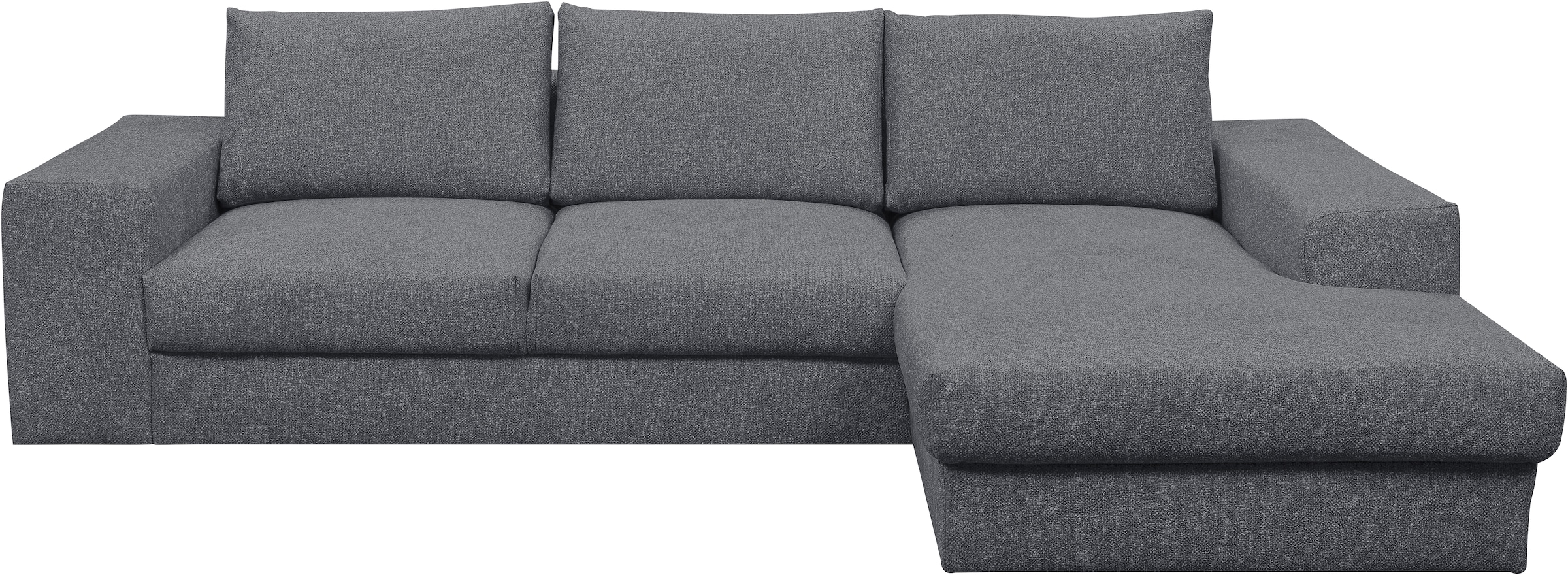 WERK2 Ecksofa »Rozzana Design Ecksofa mit hohem Komfort, zeitlos & elegant, L-Form,«, in kuschelweichen Trendstoffen Cord, Breitcord und Plüsch