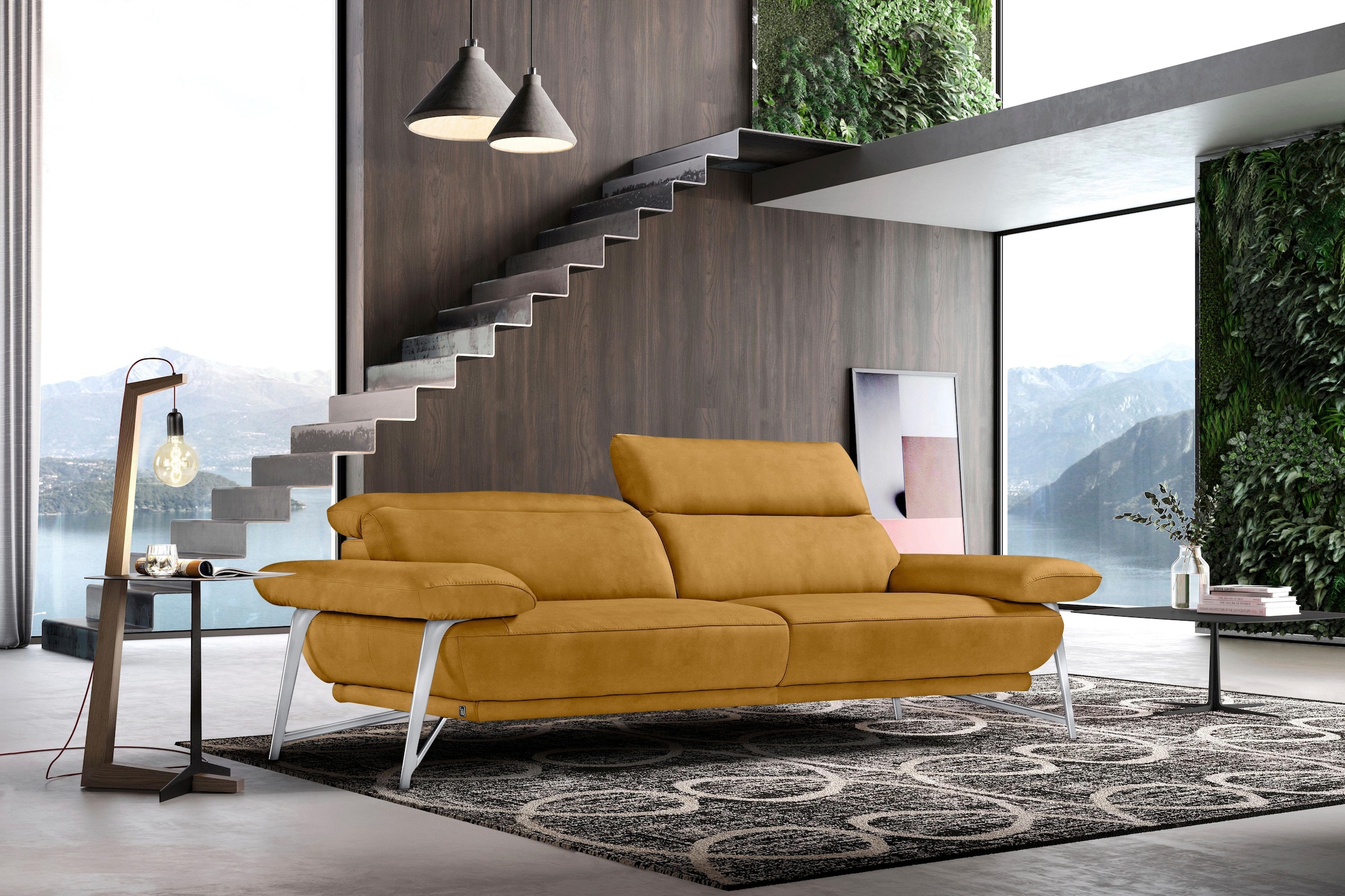 Egoitaliano 2,5-Sitzer »Anais, Designsofa mit hohem Sitzkomfort, Designfuß,«, inkl. verstellbarer Kopfteile