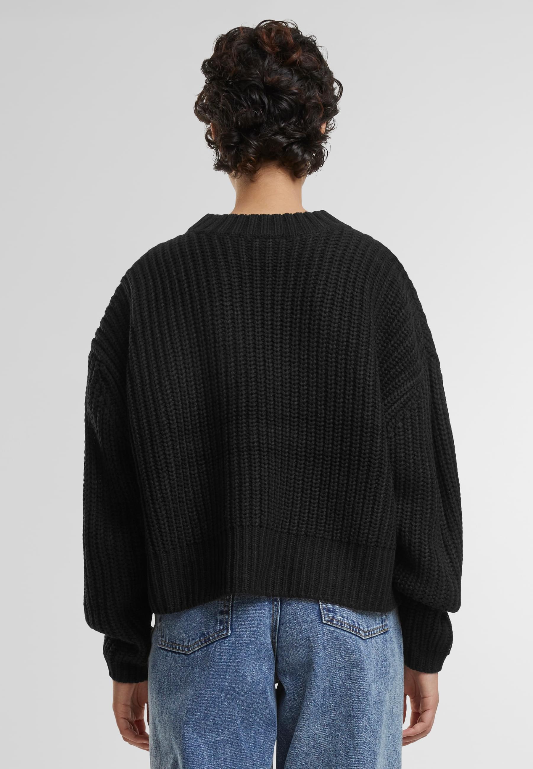 URBAN CLASSICS Rundhalspullover »Urban Classics Ladies Wide Basic Oversized Sweater«, (1 tlg.)