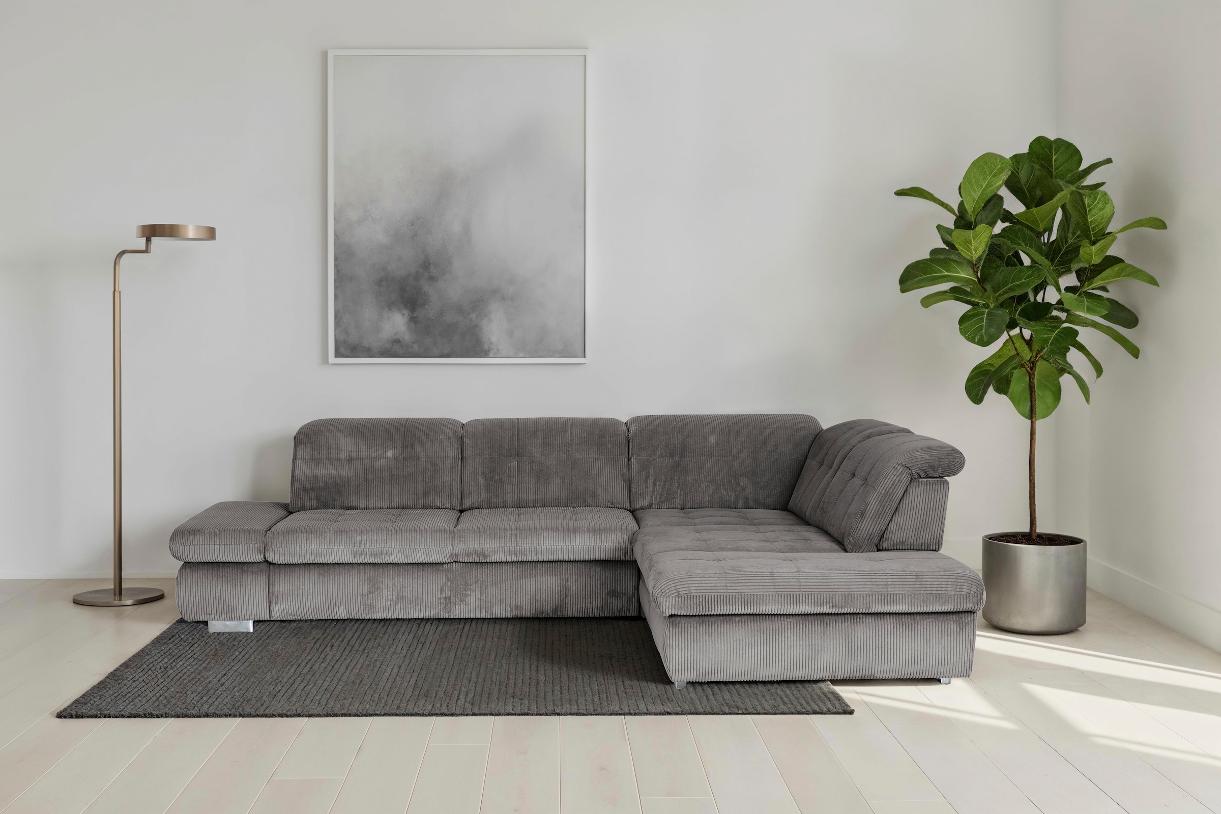 Die PlanBar Ecksofa "MP-IN17004 L-Form, Breite 323 cm, mit Federkern-Polsterung" inkl. Sitztiefenverstellung, wahlweise weitere Funktionen