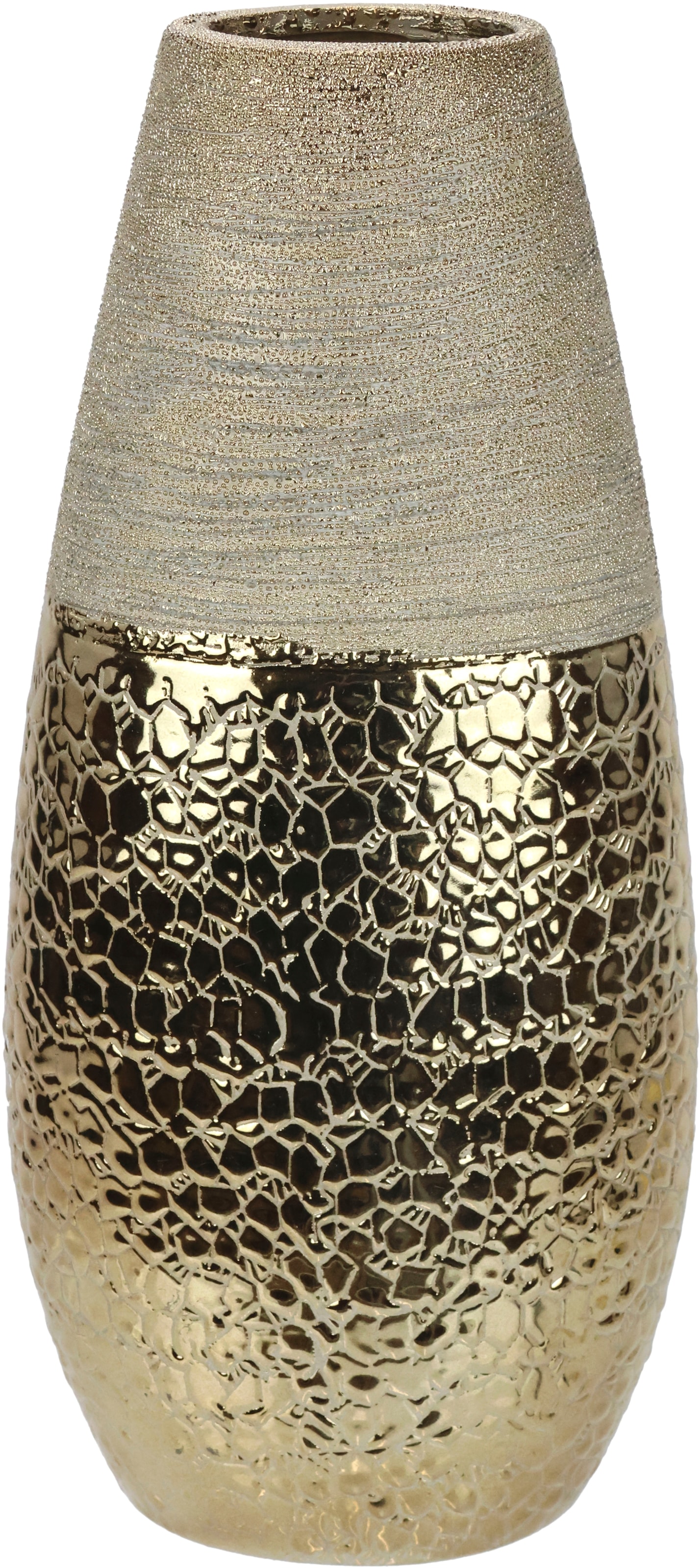 I.GE.A. Dekovase "Blumenvase", (1 St.), Dekovase Zylindervase silber weiß g günstig online kaufen
