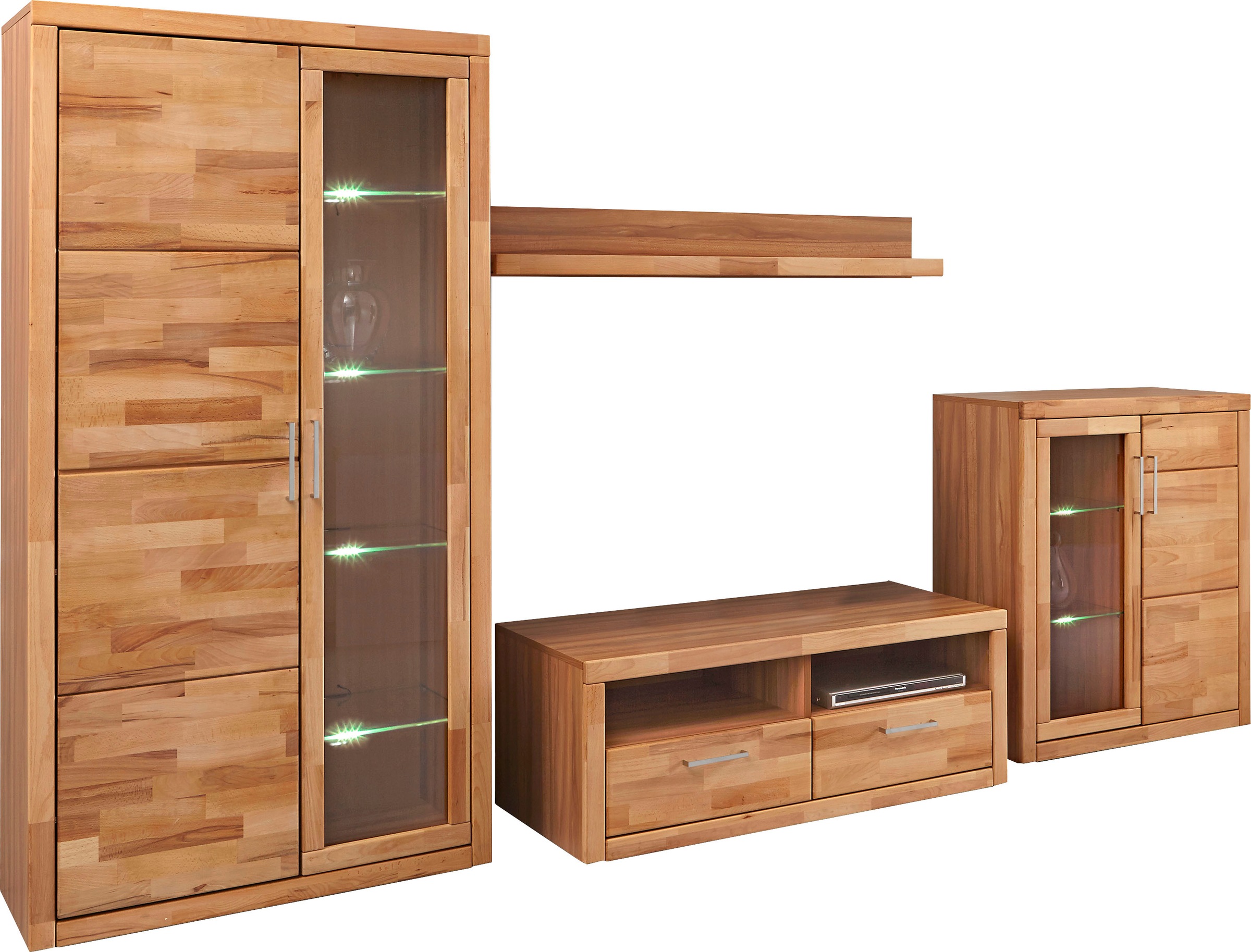 OTTO home Wohnwand "Logo,Fronten Massivholz,Korpus Holzwekstoff,viel Staura günstig online kaufen