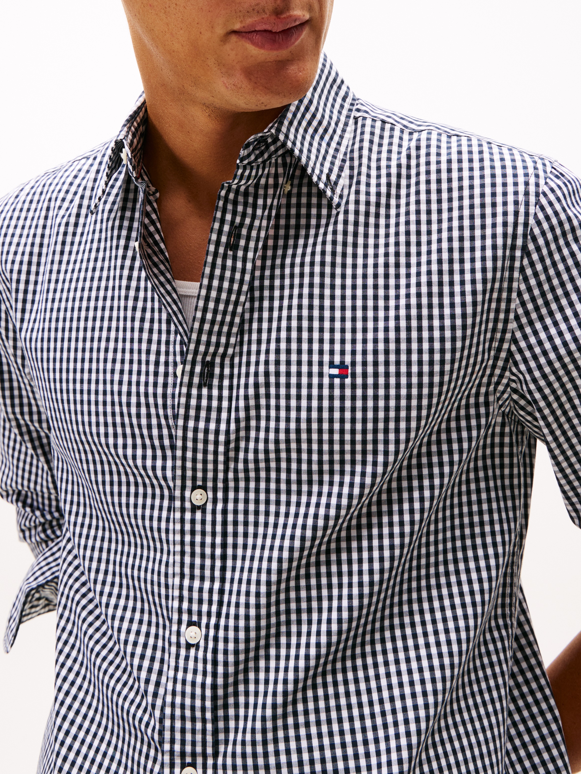 Tommy Hilfiger Langarmhemd "FLEX POPLIN BIG GINGHAM" regular fit, Button-do günstig online kaufen