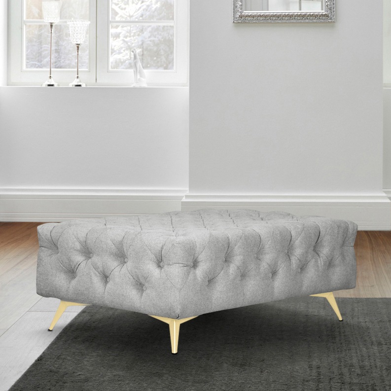 Home affaire Polsterhocker "Amaury" Chesterfield-Optik, Breite 120cm, Fußfa günstig online kaufen