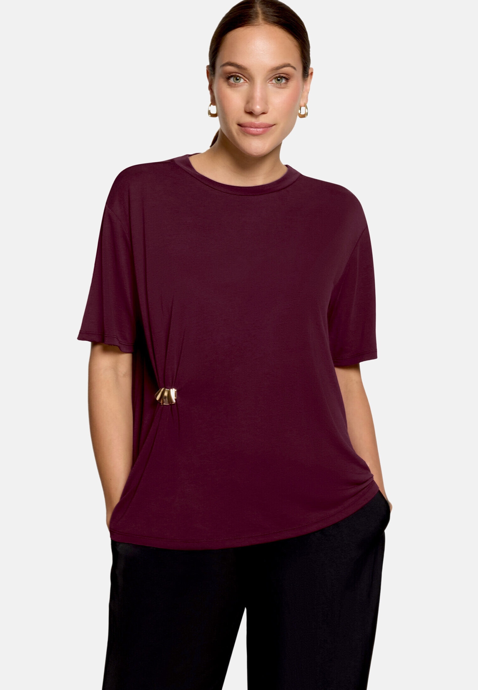 Zero Kurzarmshirt »Damen mit Schnalle« 1 Brosche