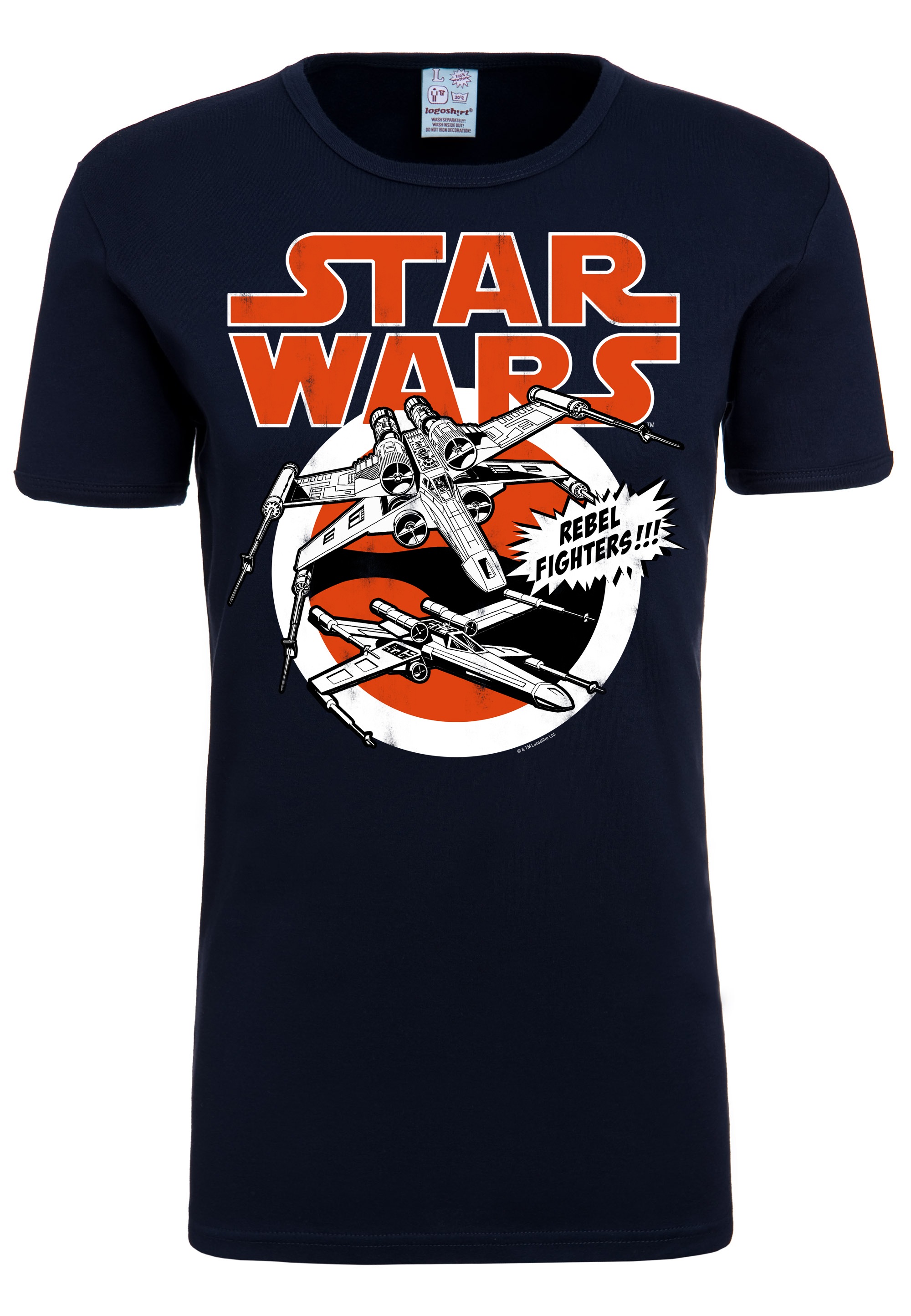 mit »Star | Retro-Print BAUR Wars ▷ LOGOSHIRT kaufen großem X-Wings«, T-Shirt