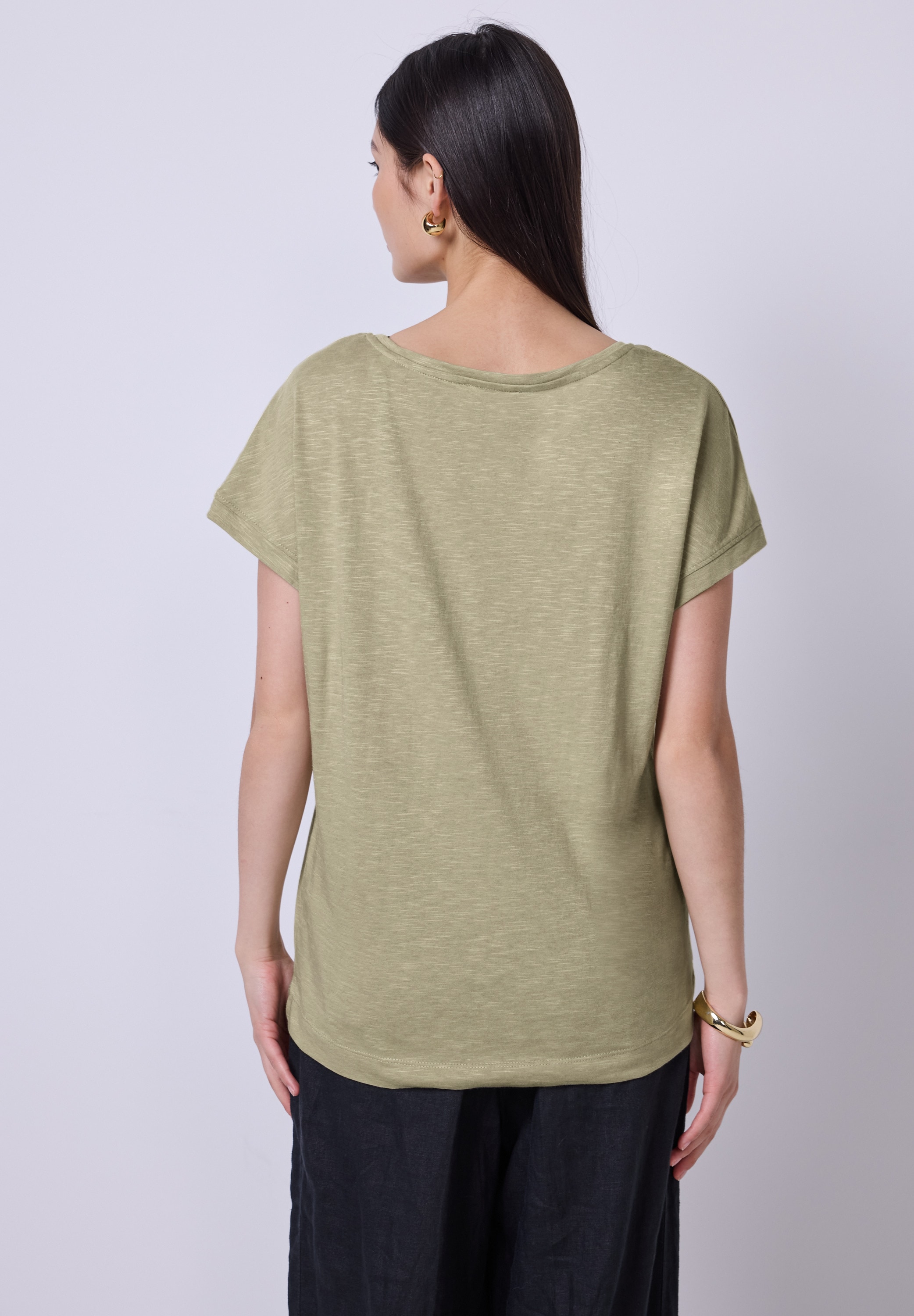 STREET ONE STUDIO V-Shirt, im soften Baumwoll-Mix