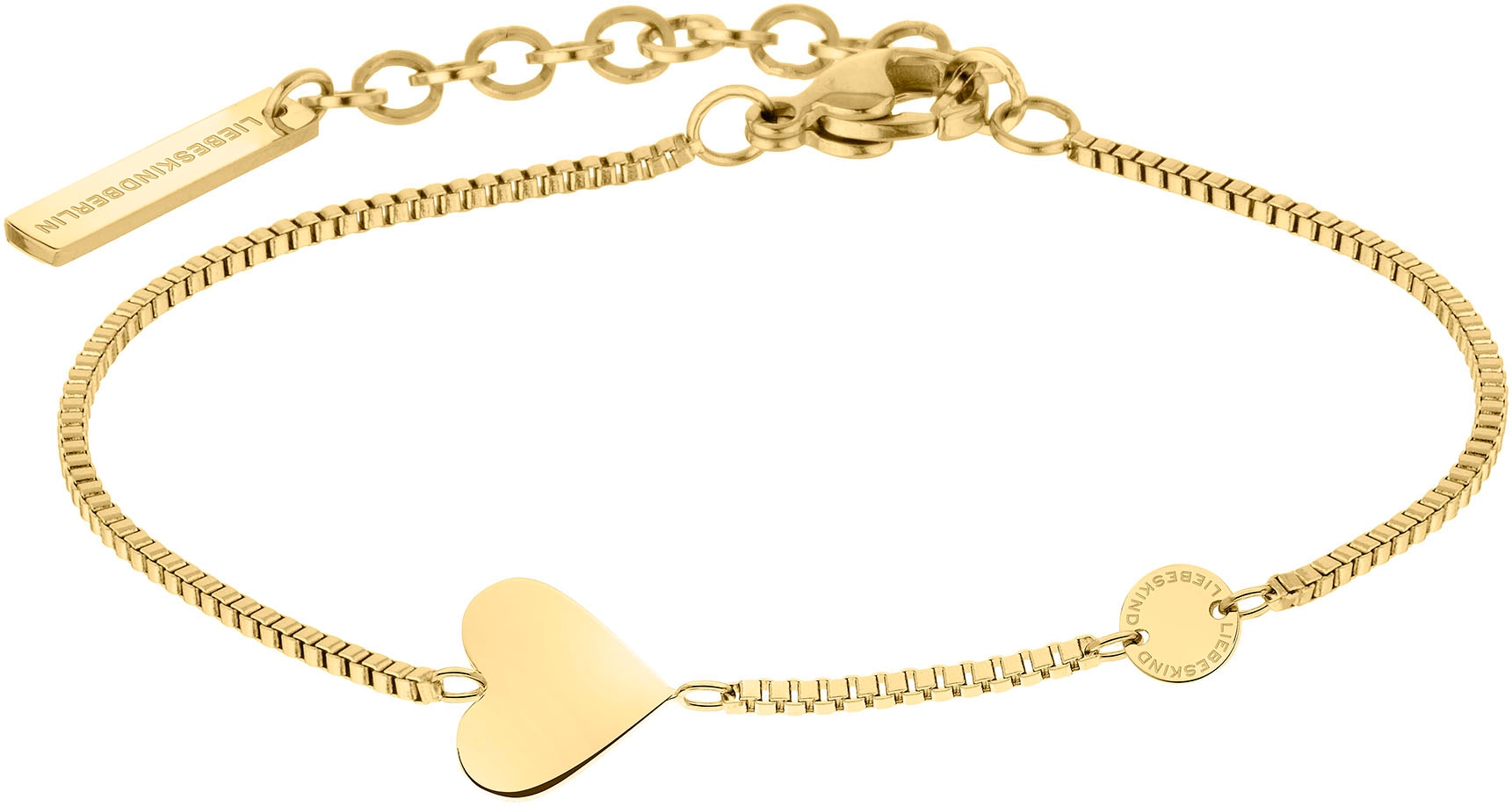 Damen Armband "Schmuck Geschenk Edelstahl Armkette Herz", 20cm, Edelstahl, gold, LIEBESKIND BERLIN, Edelstahl, Armbänder