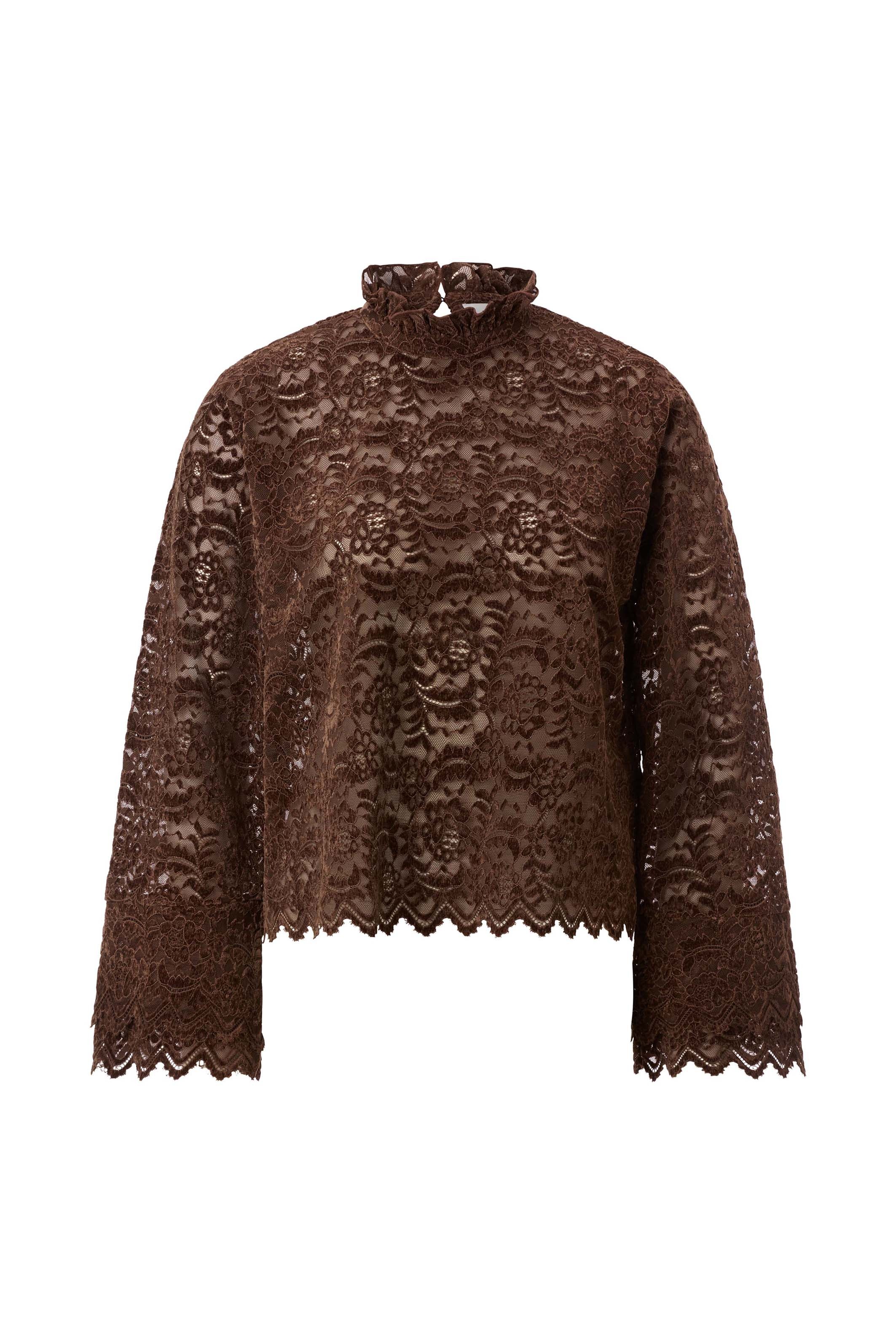 RICHROYAL Spitzenbluse Regular fit mit Spitzenkante