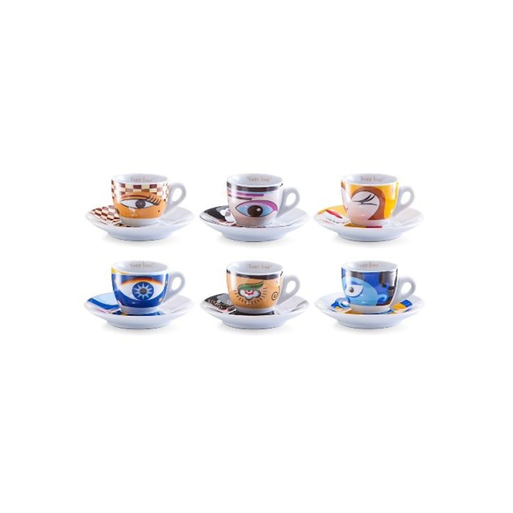 Zeller Present Espressotasse »Magic Eyes«, (Set, 12 tlg.), 6 Tassen, 6 Untertassen