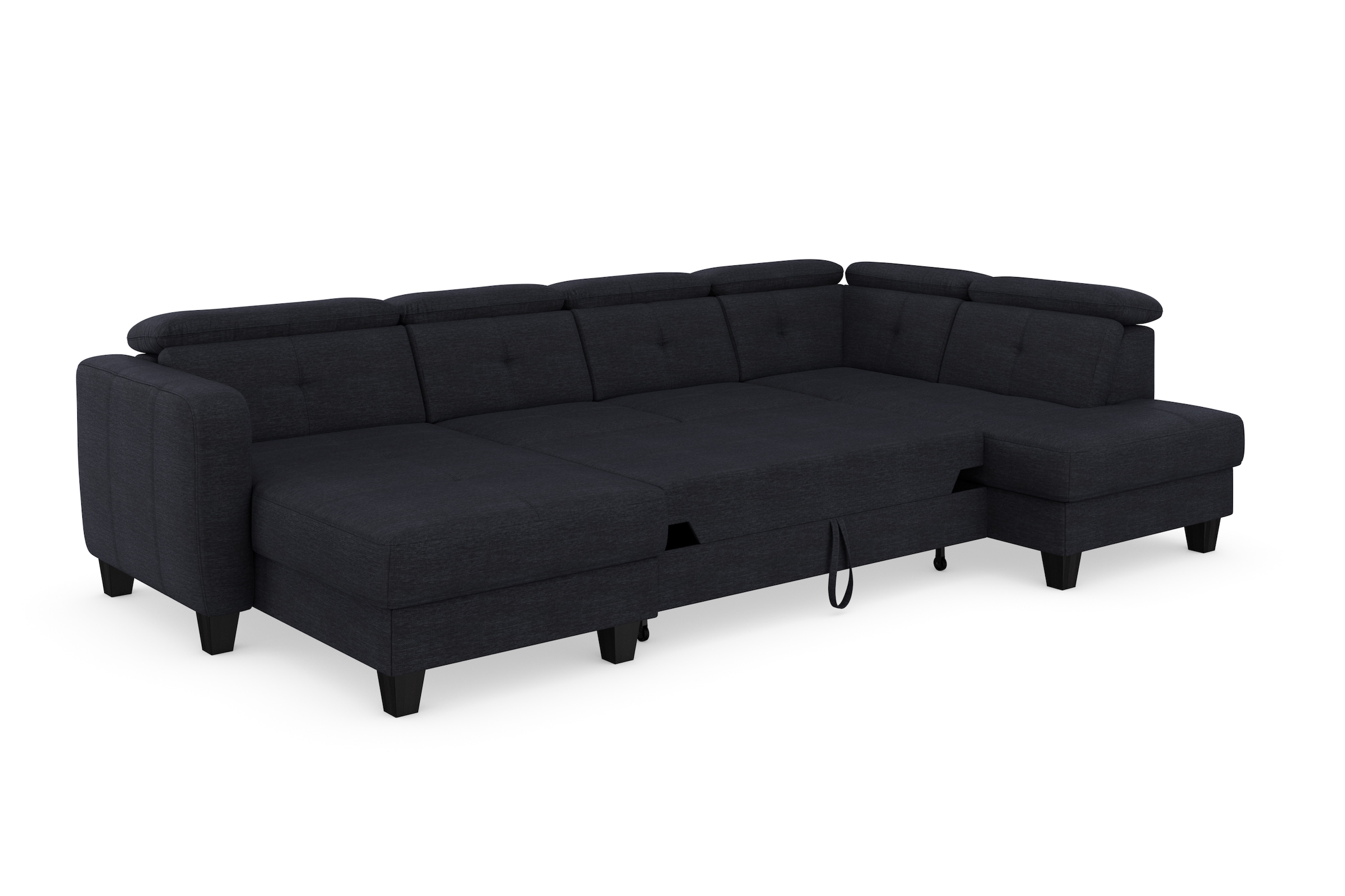 sit&more Wohnlandschaft »Belluci U-Form«, Kopfteilverstellung und Federkern, wahlweise mit Bettfunktion
