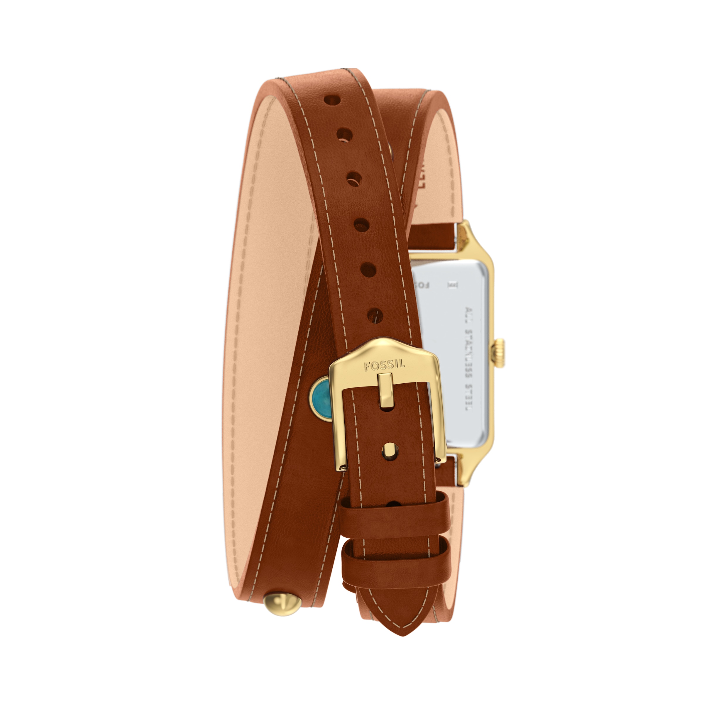 Fossil Quarzuhr »RAQUEL«, Armbanduhr, Damenuhr, Lederarmband, analog, Tag, Türkis