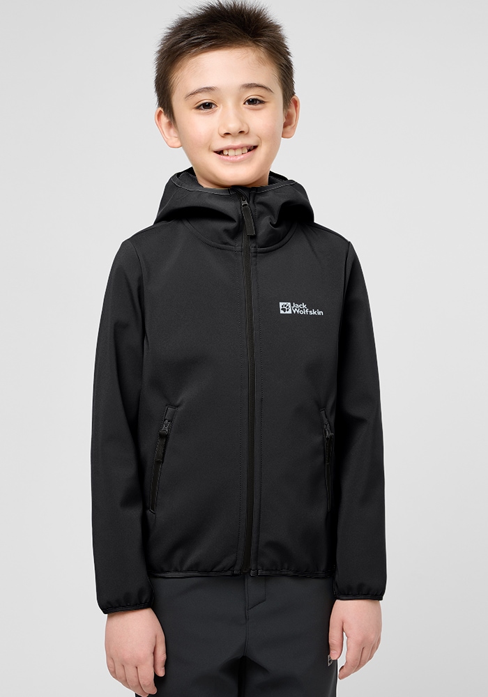 Jack Wolfskin Softshelljacke "FOURWINDS JACKET KIDS", mit Kapuze