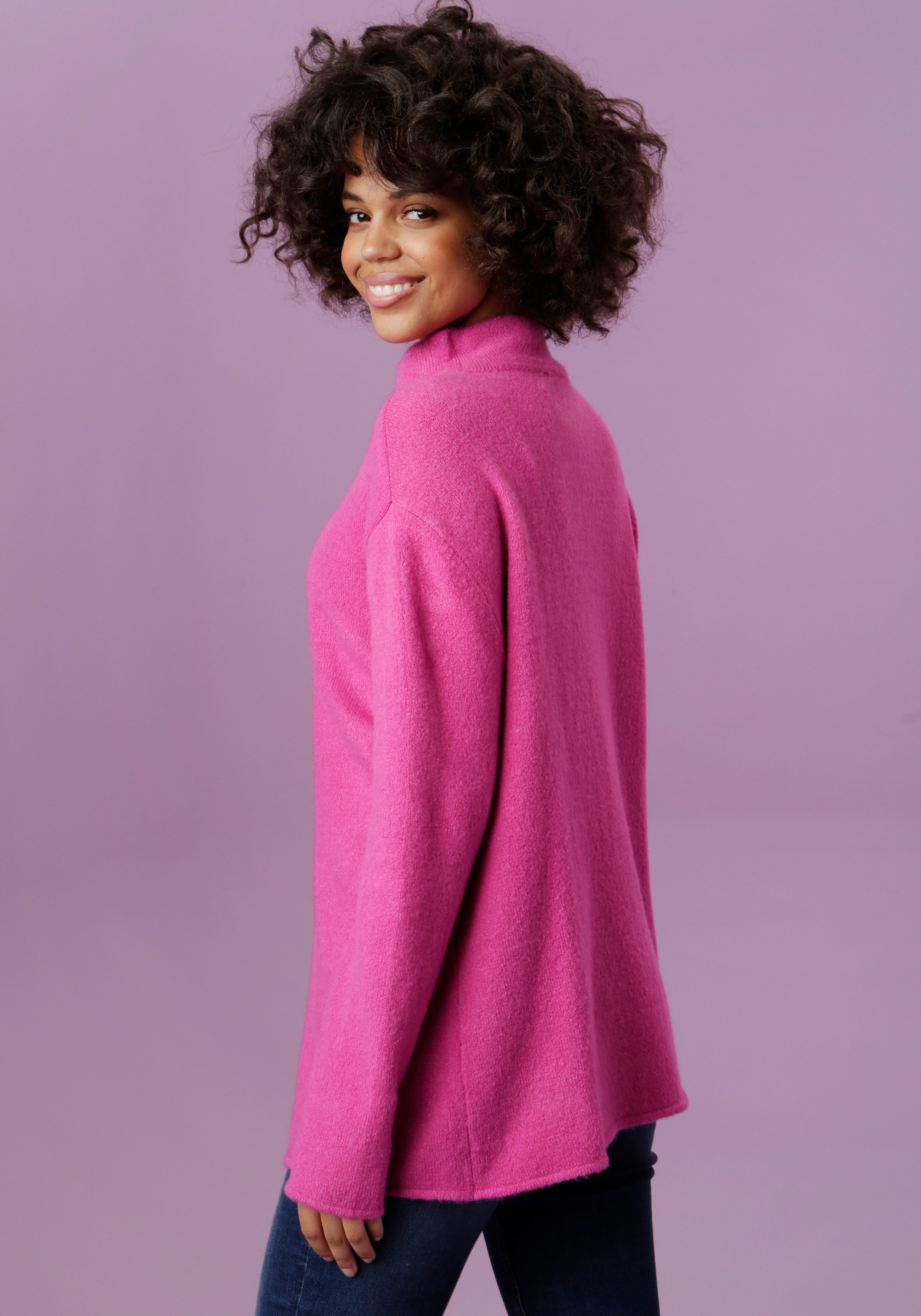 Aniston CASUAL Strickpullover mit Stehkragen günstig online kaufen