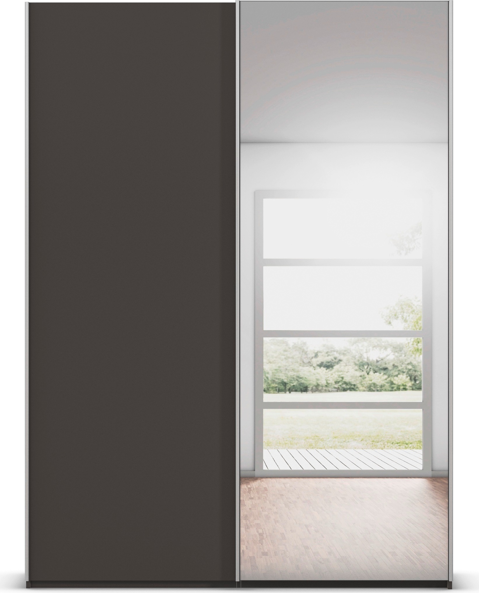 rauch Kleiderschrank »Schwebetürenschrank Schrank Garderobe Ankleide Schlafzimmer TARO« in 3 verschiedenen Ausstattungen BASIC/CLASSIC/PREMIUM (SOFT-CLOSE),  4 Breiten, optional Passepartout mit/ohne Beleuchtung MADE IN GERMANY