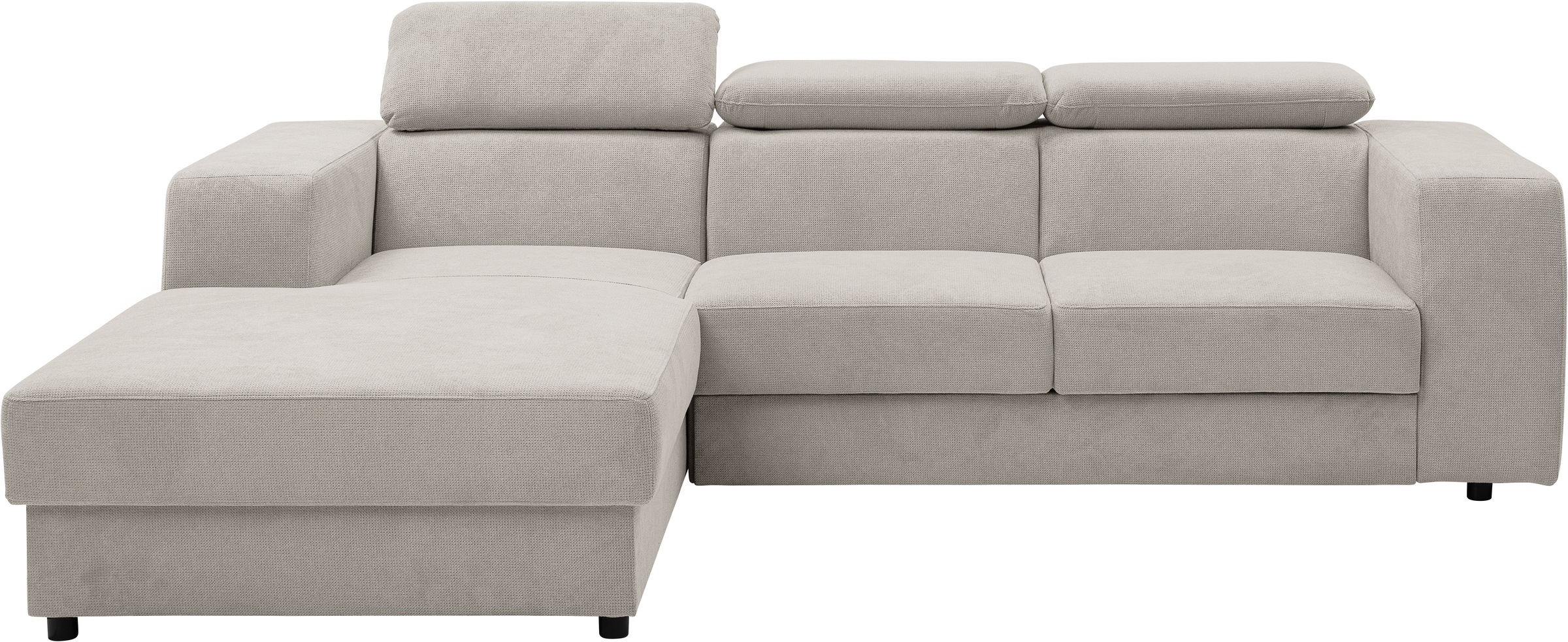 WERK2 Ecksofa »Cherry, modernes Sofa mit Komfortfunktionen, Breite 270cm, L-Form,«, bequem, mit verstellbaren Kopfteilen, Schlaffunktion und Bettkasten