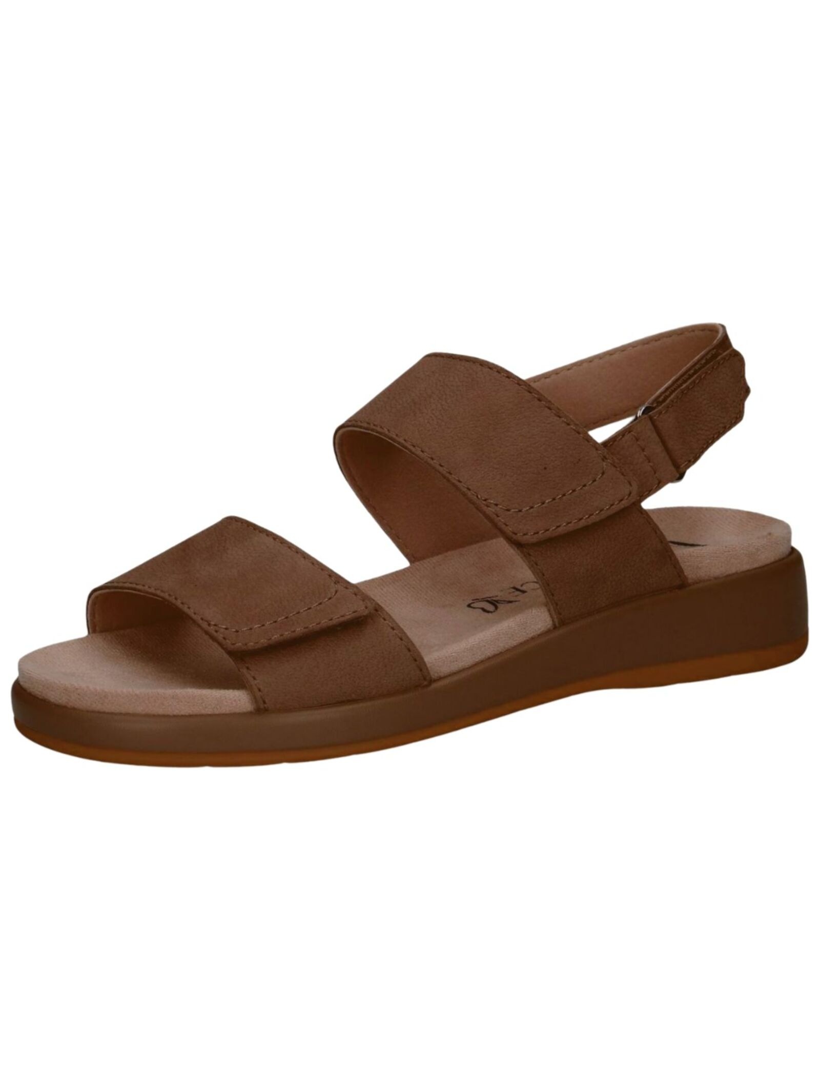 Riemchensandale CAPRICE "Caprice Sandalen Nubukleder", Damen, Gr. 39, grau (taupe), Nubukleder, Schuhe Riemchensandale