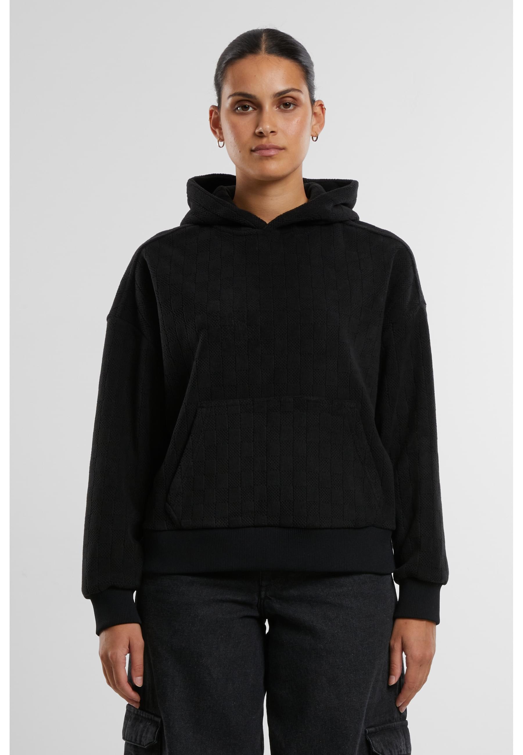 URBAN CLASSICS Kapuzenpullover »Urban Classics Ladies Jacquard Velvet Oversized Hoodie«, (1 tlg.)