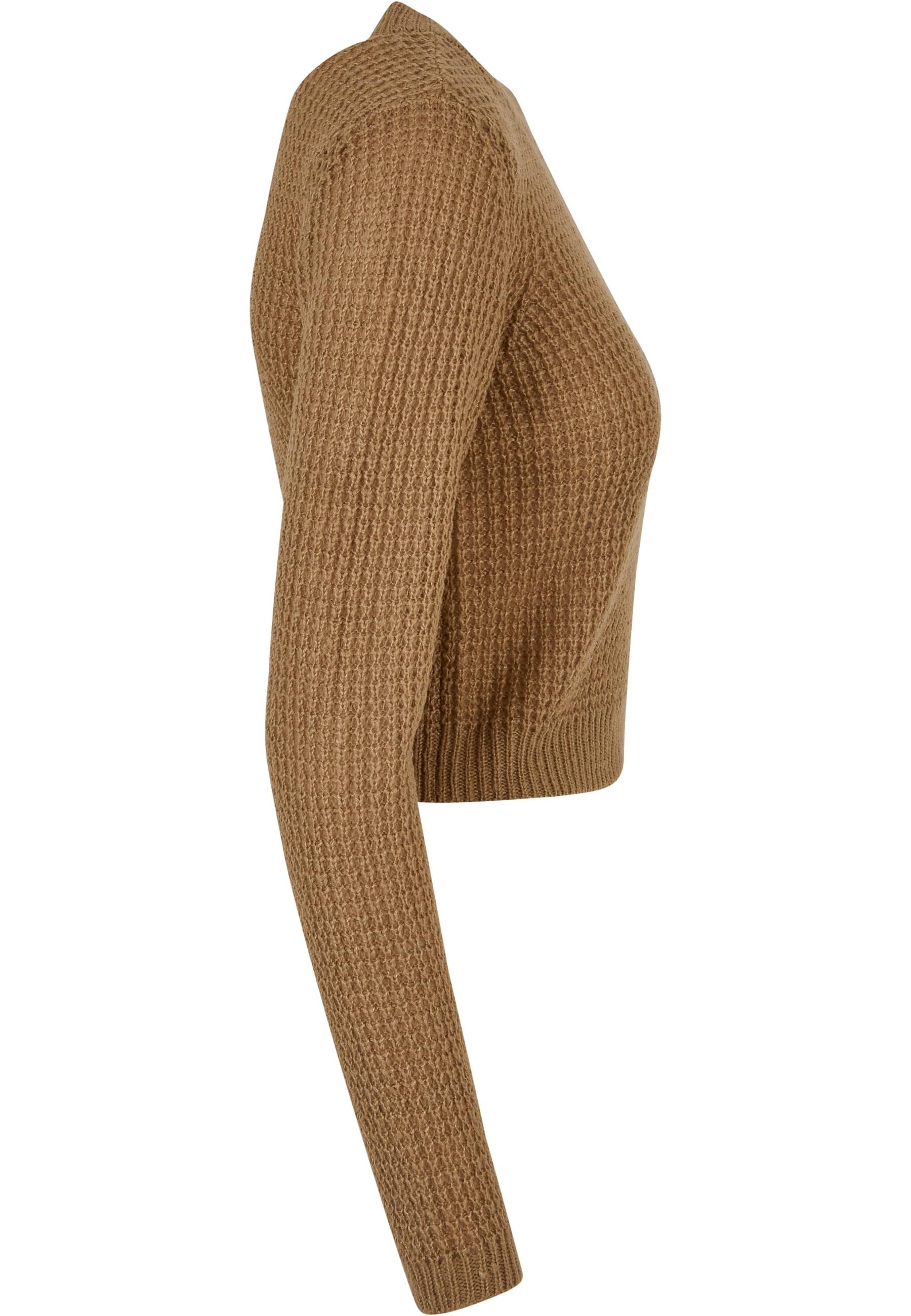 URBAN CLASSICS Rundhalspullover »Urban Classics Damen Ladies Short Waffle Sweater«, (1 tlg.)