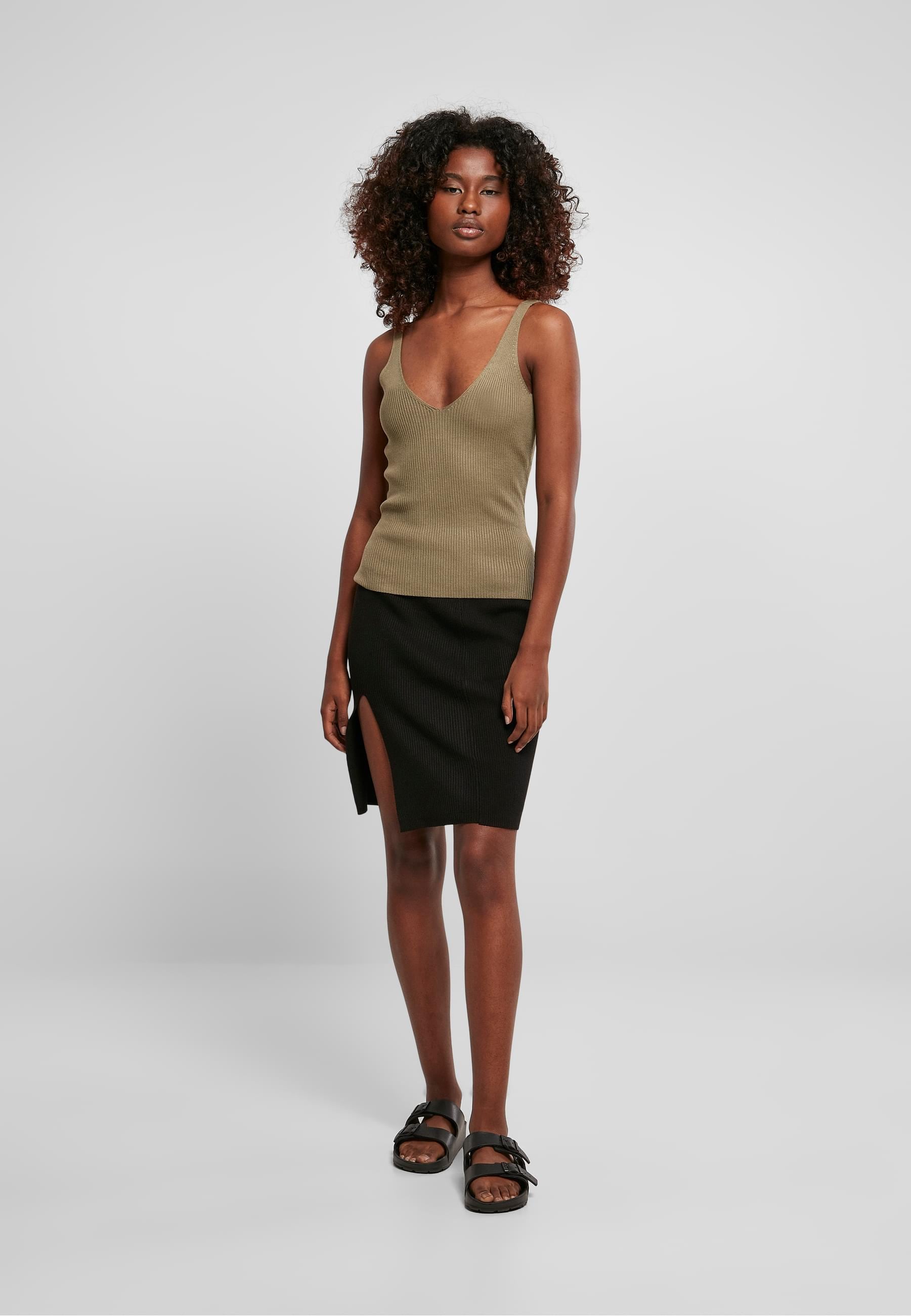 URBAN CLASSICS Muskelshirt »Urban Classics Damen Ladies Rib Knit Top«, (1 tlg.)