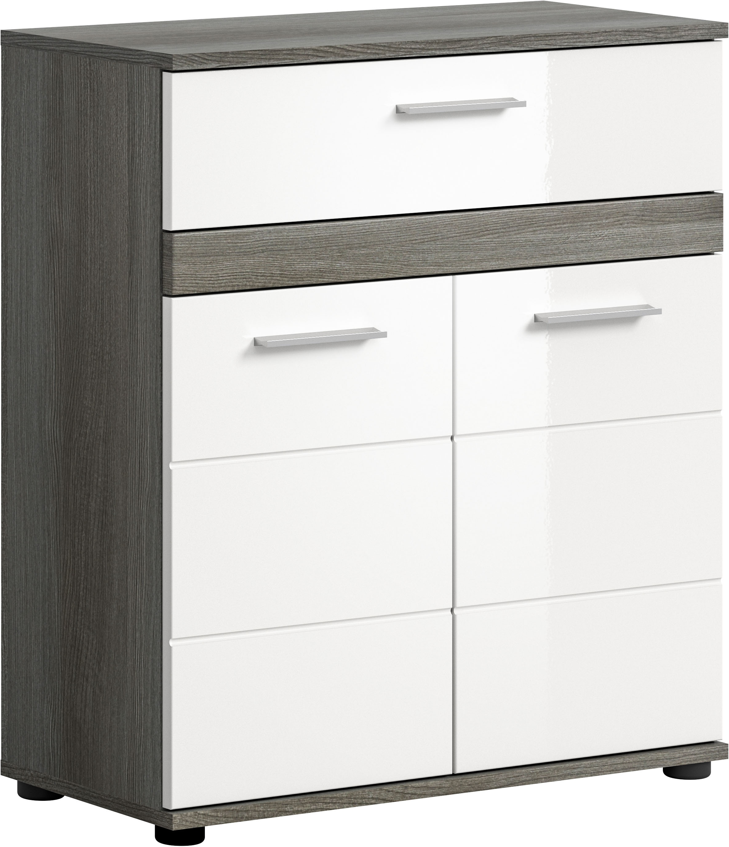 welltime Midischrank "Lucca, Höhe 79 cm, 2 Türen, 1 Schubkasten, 1 Einlegeboden", Badschrank, Bad-Möbel, Badezimmer