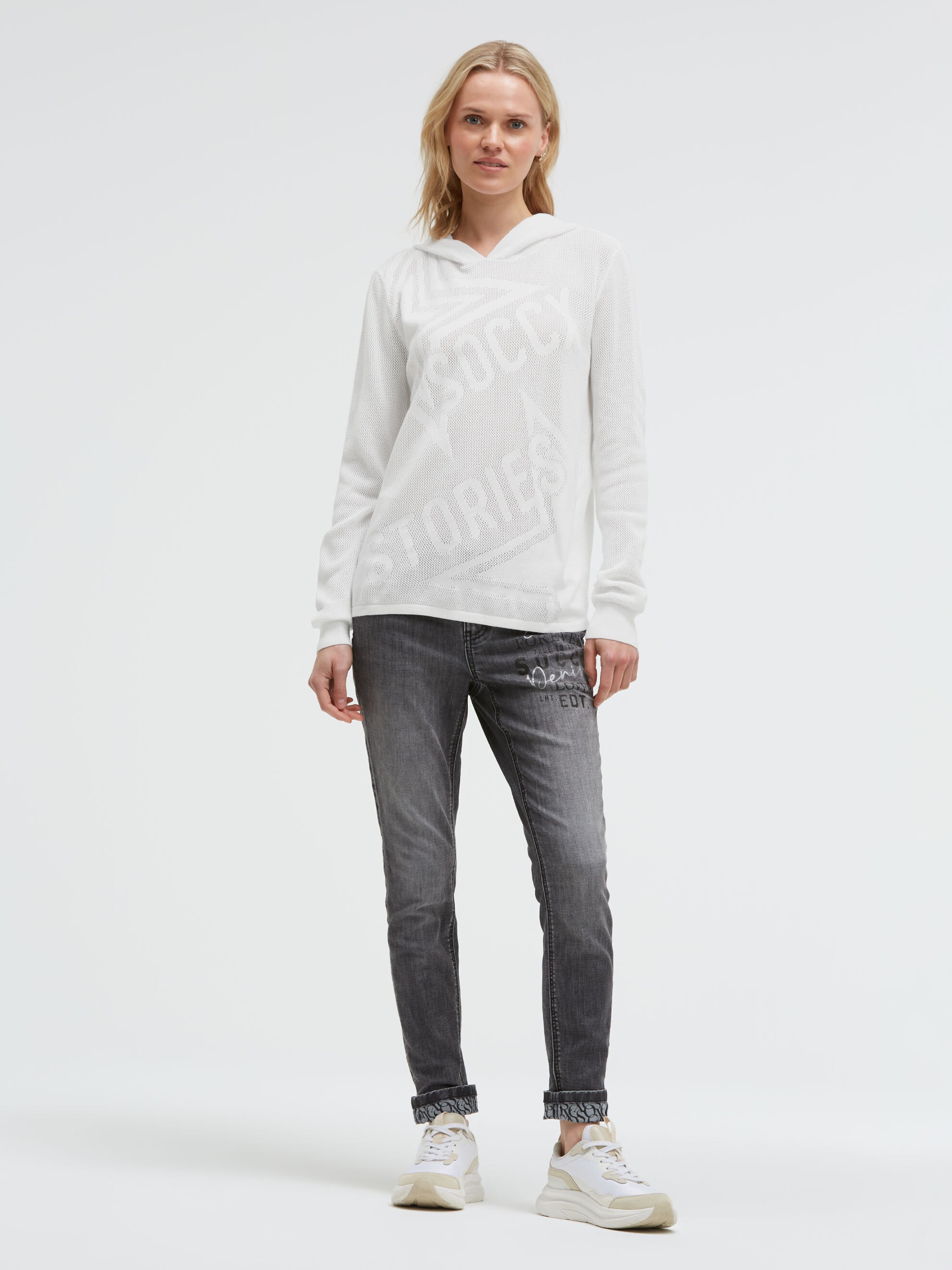 SOCCX Kapuzenpullover mit Intarsien-Strick