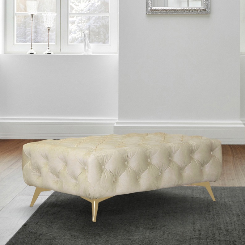 Home affaire Polsterhocker "Amaury" Chesterfield-Optik, Breite 120cm, Fußfa günstig online kaufen