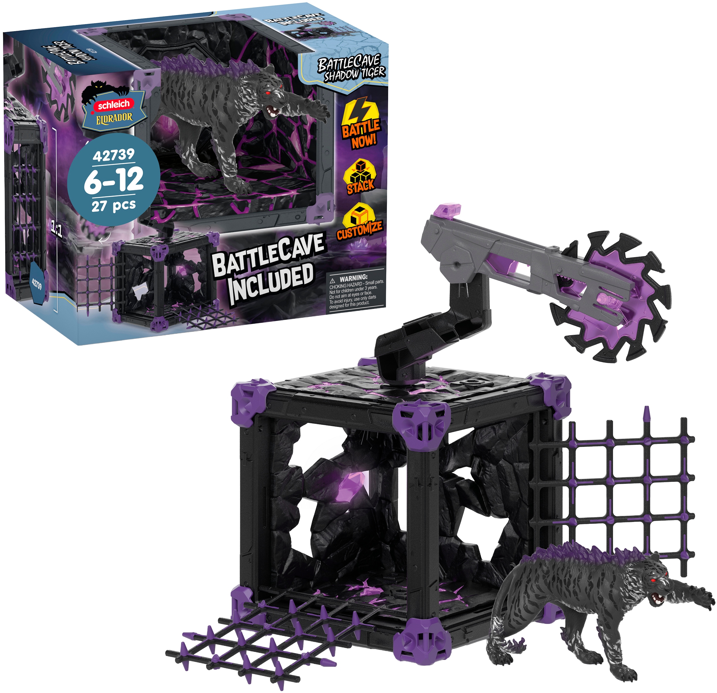 Schleich® Spielfigur »ELDRADOR® CREATURES, BattleCave Schattentiger (42739)«
